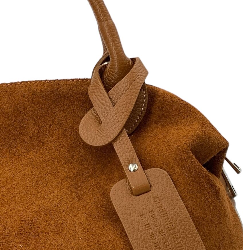 Eleonore – Damenhandtasche und Umhängetasche aus echtem italienischen Leder mit großem Mittelfach