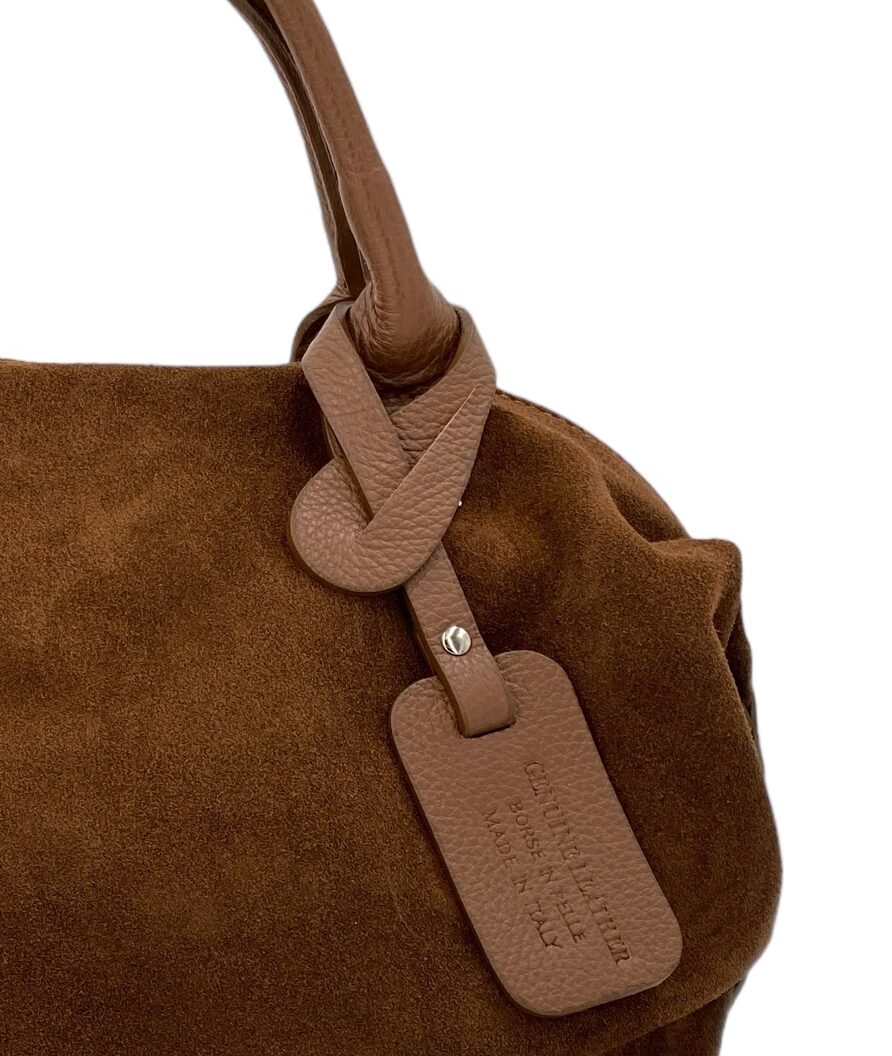 Eleonore – Damenhandtasche und Umhängetasche aus echtem italienischen Leder mit großem Mittelfach