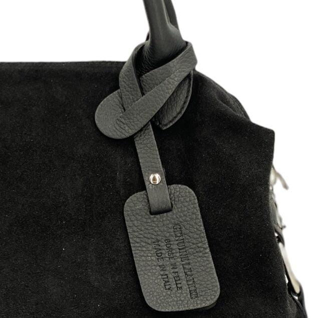 Eleonore – Damenhandtasche und Umhängetasche aus echtem italienischen Leder mit großem Mittelfach