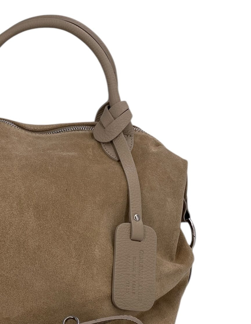 Eleonore – Damenhandtasche und Umhängetasche aus echtem italienischen Leder mit großem Mittelfach