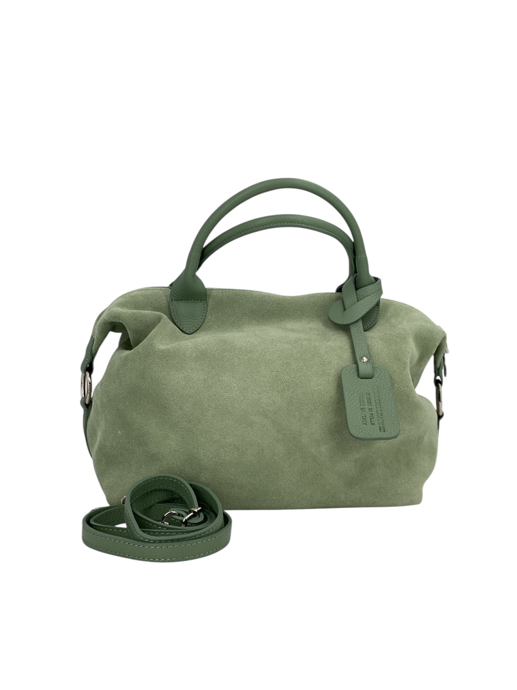 Eleonore – Damenhandtasche und Umhängetasche aus echtem italienischen Leder mit großem Mittelfach