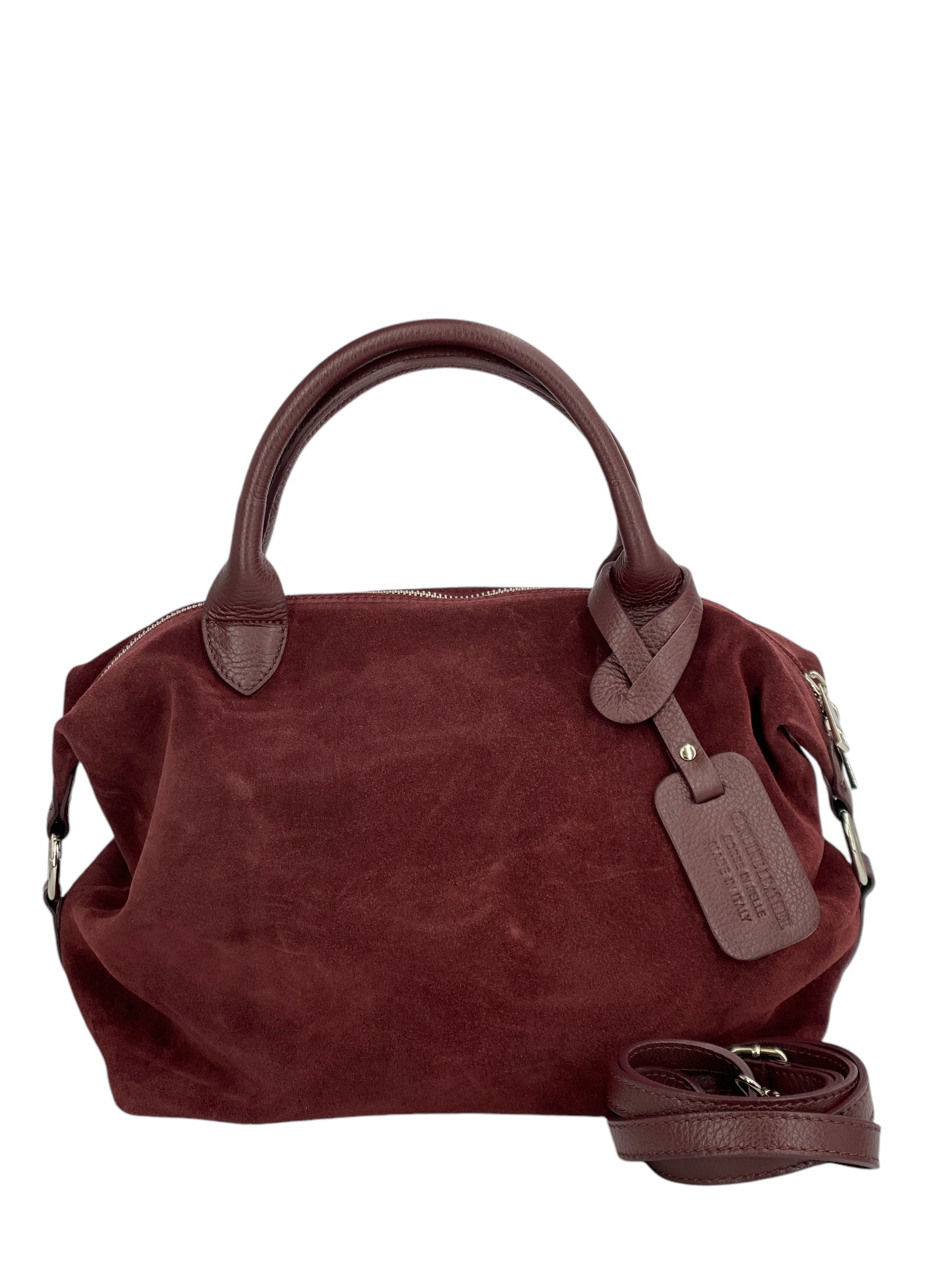 Eleonore – Damenhandtasche und Umhängetasche aus echtem italienischen Leder mit großem Mittelfach