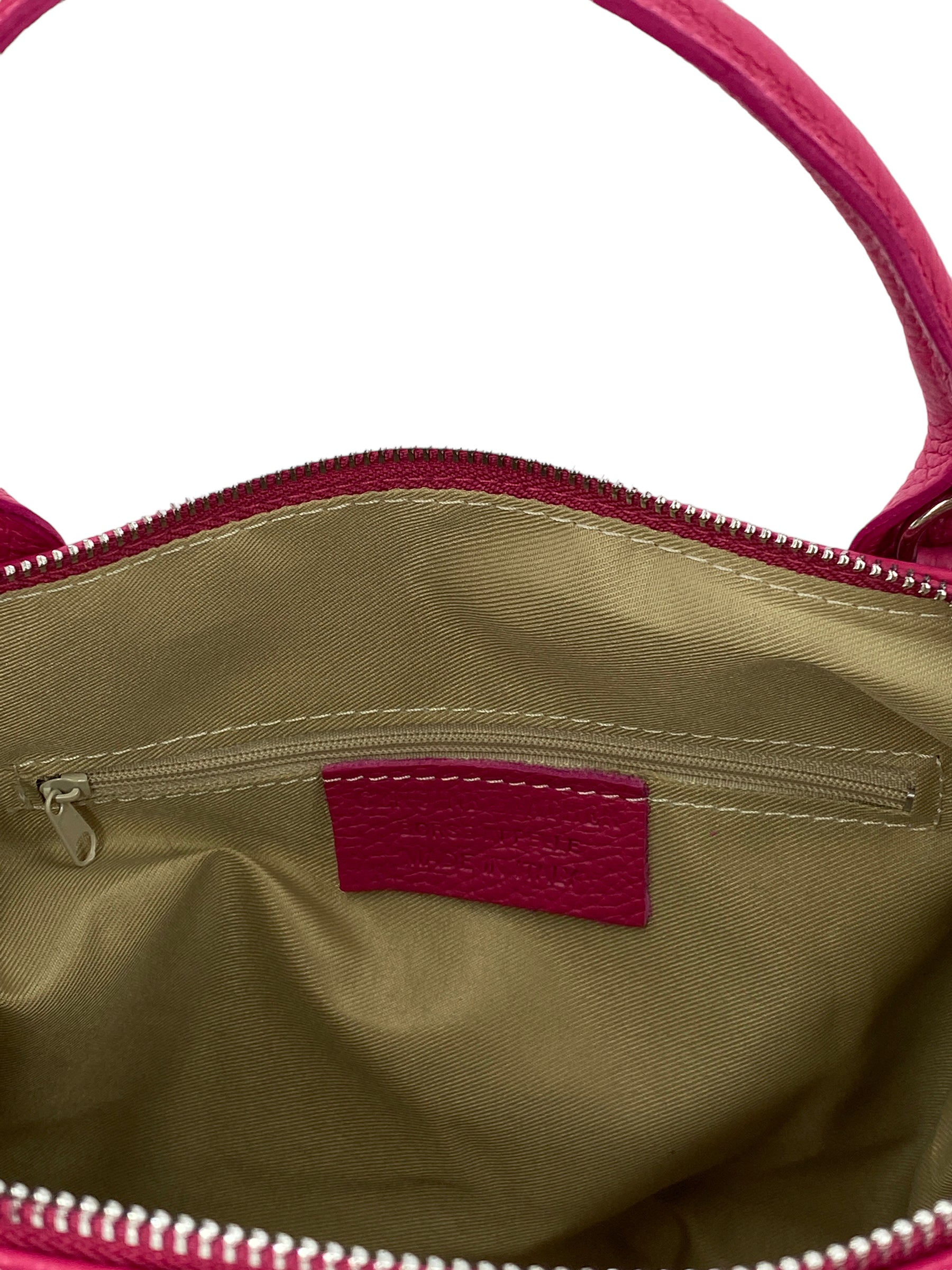 Eleonore – Damenhandtasche und Umhängetasche aus echtem italienischen Leder mit großem Mittelfach