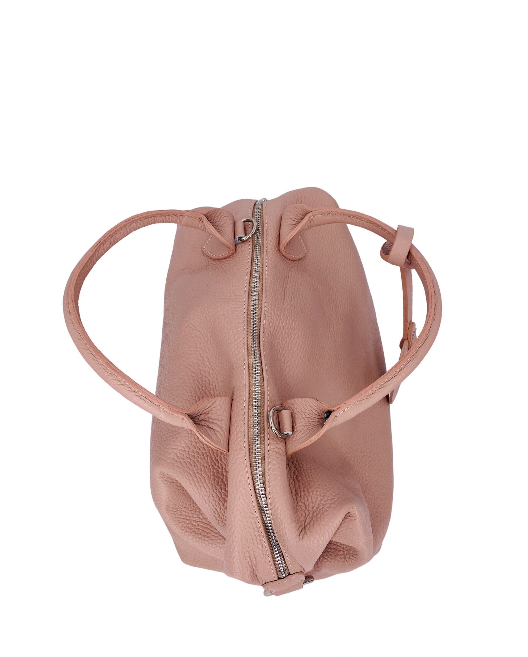 Eleonore – Damenhandtasche und Umhängetasche aus echtem italienischen Leder mit großem Mittelfach