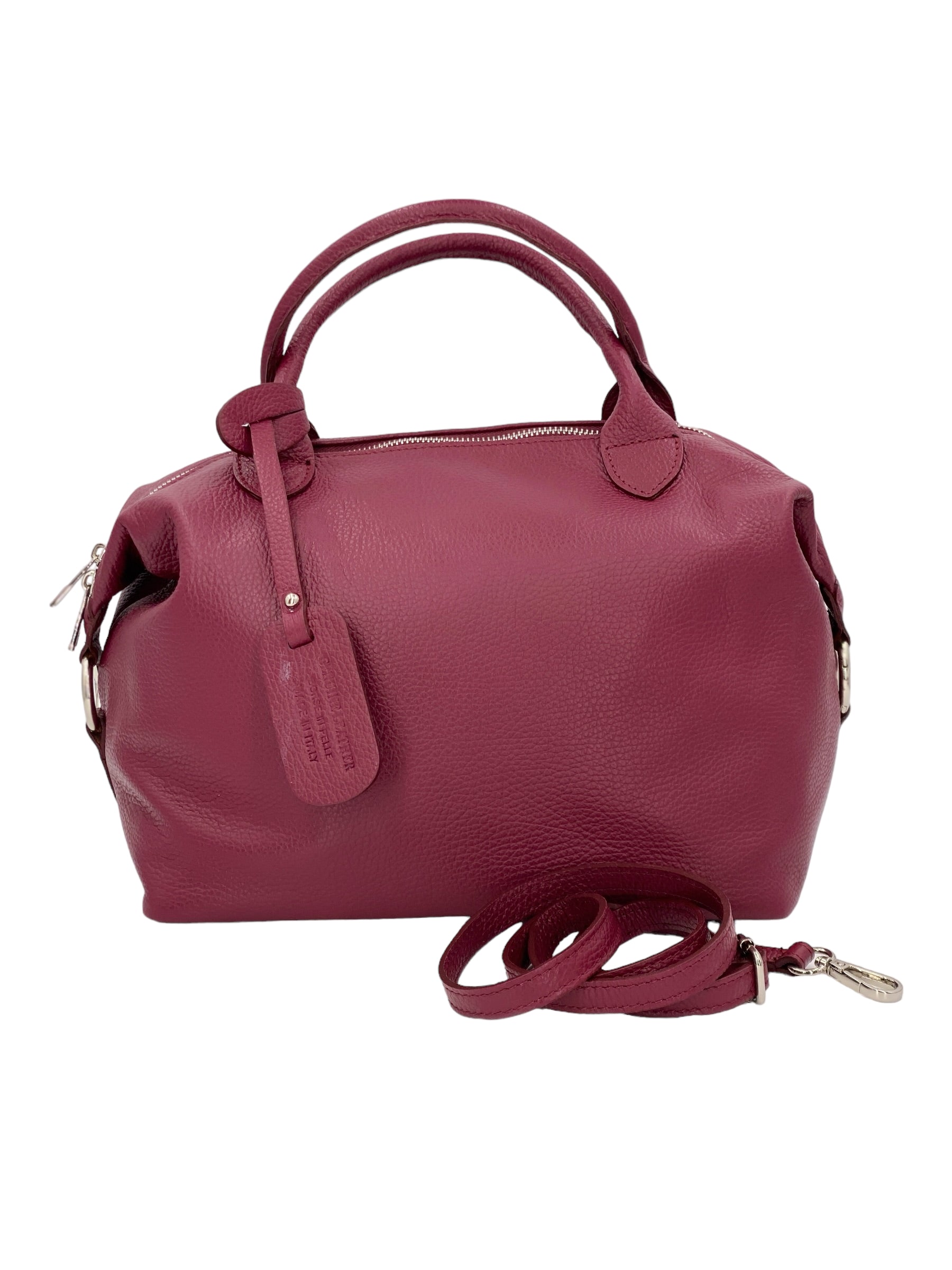 Eleonore – Damenhandtasche und Umhängetasche aus echtem italienischen Leder mit großem Mittelfach