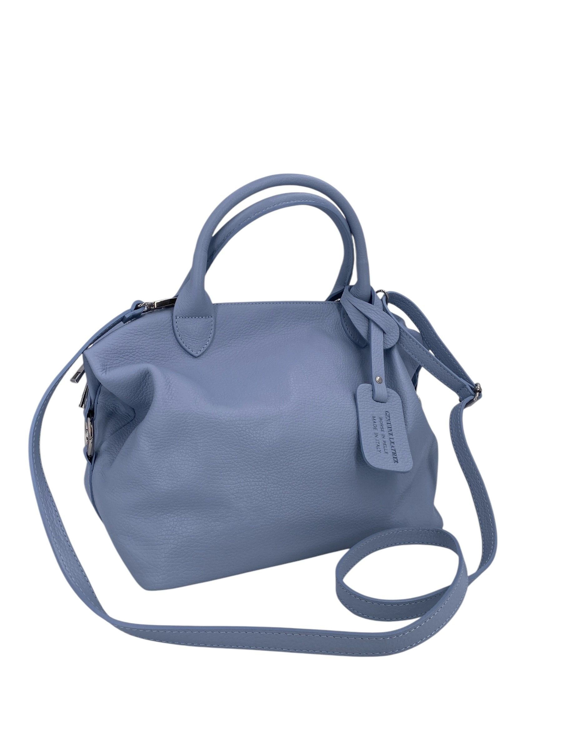 Eleonore – Damenhandtasche und Umhängetasche aus echtem italienischen Leder mit großem Mittelfach