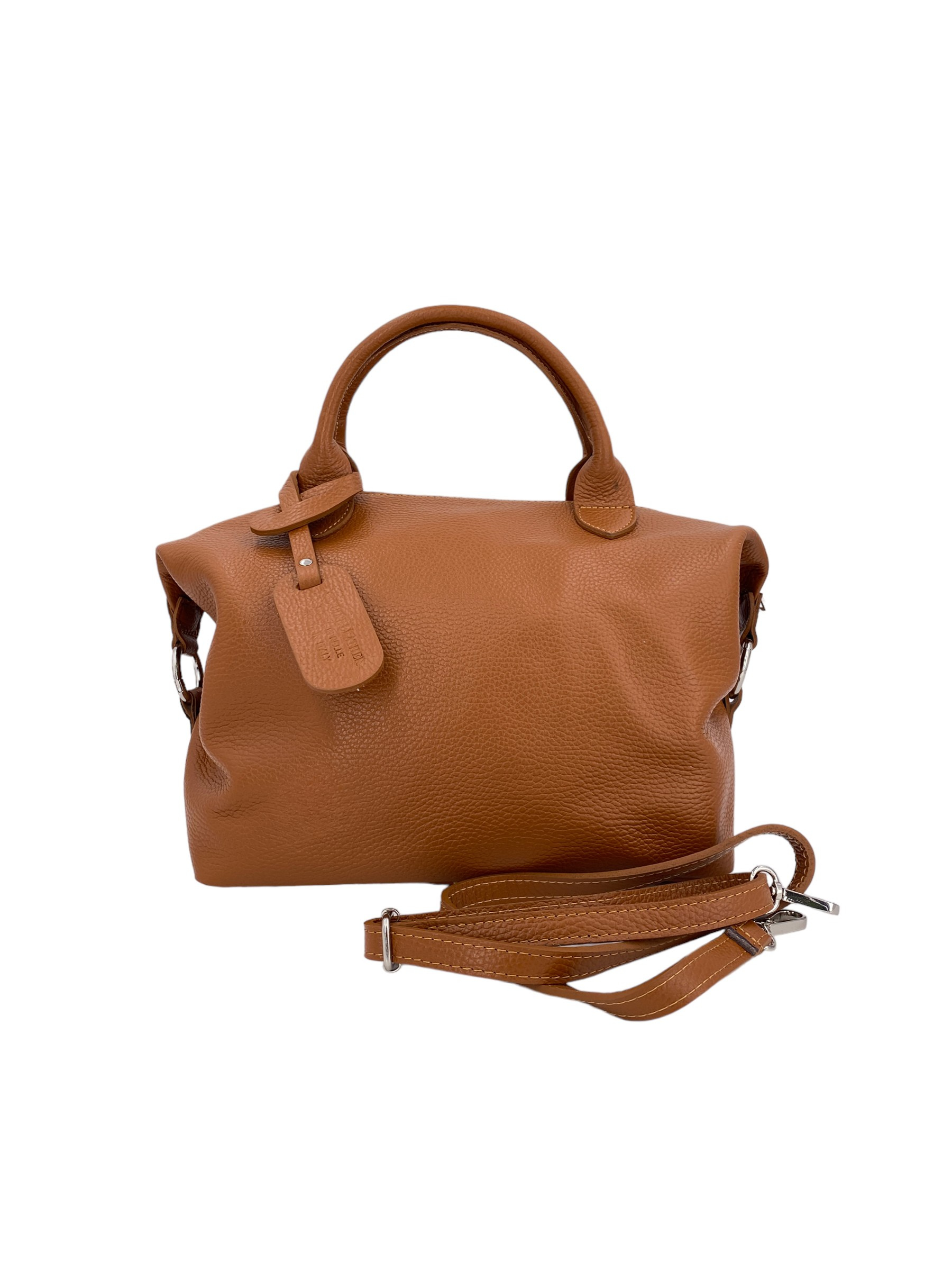 Eleonore – Damenhandtasche und Umhängetasche aus echtem italienischen Leder mit großem Mittelfach