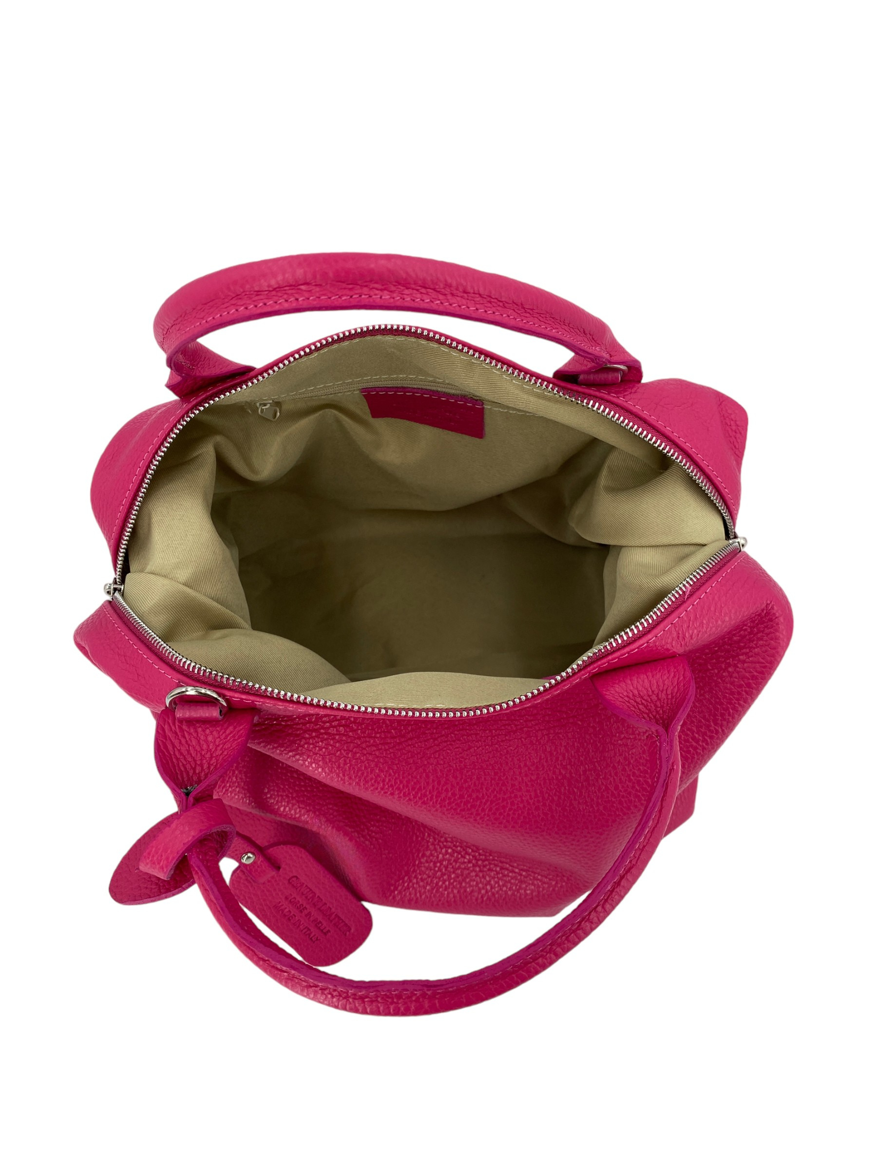 Eleonore – Damenhandtasche und Umhängetasche aus echtem italienischen Leder mit großem Mittelfach