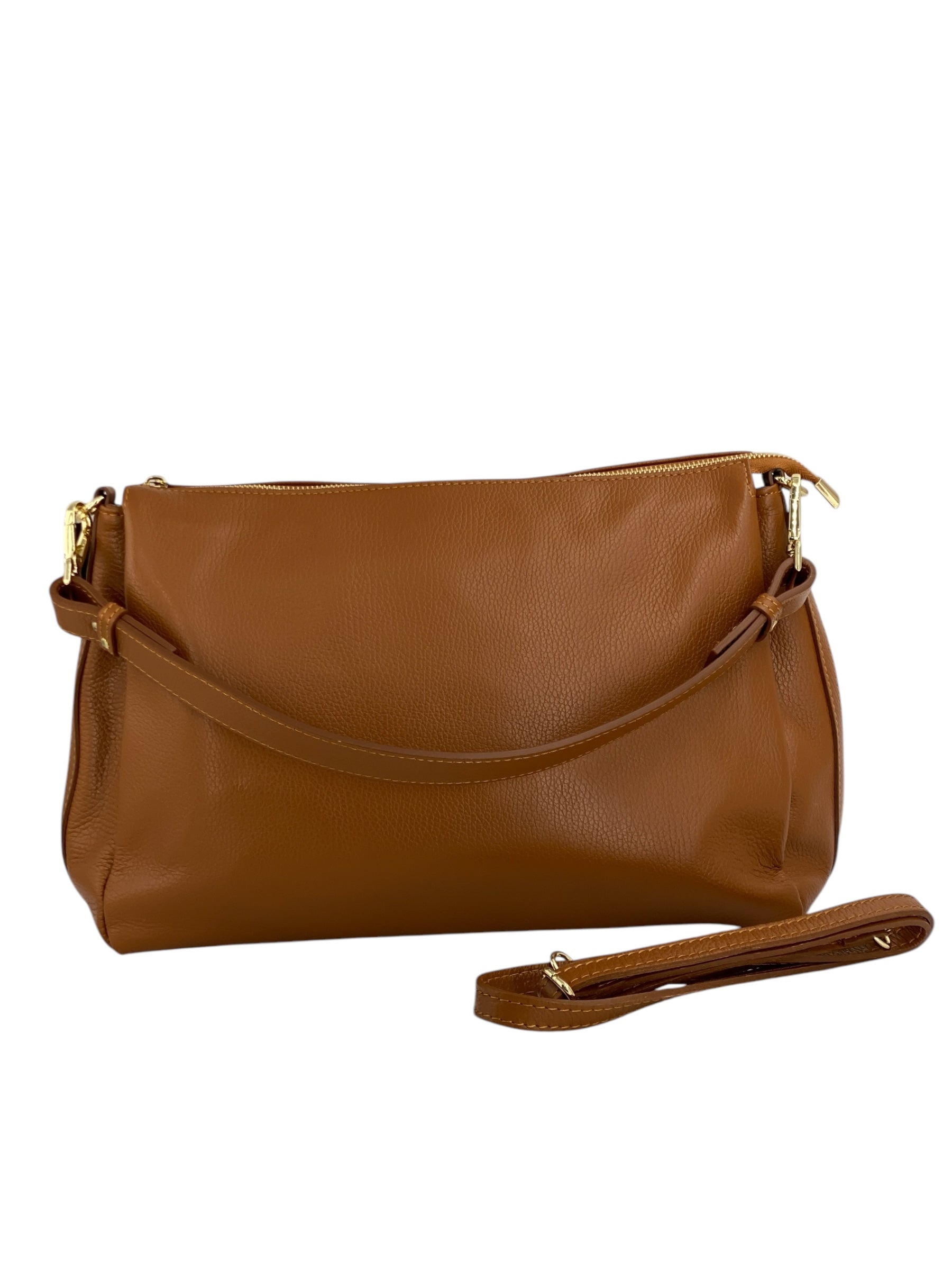 Solange – Damenhandtasche und Umhängetasche aus echtem italienischen Leder mit geräumigem und organisiertem Innenraum