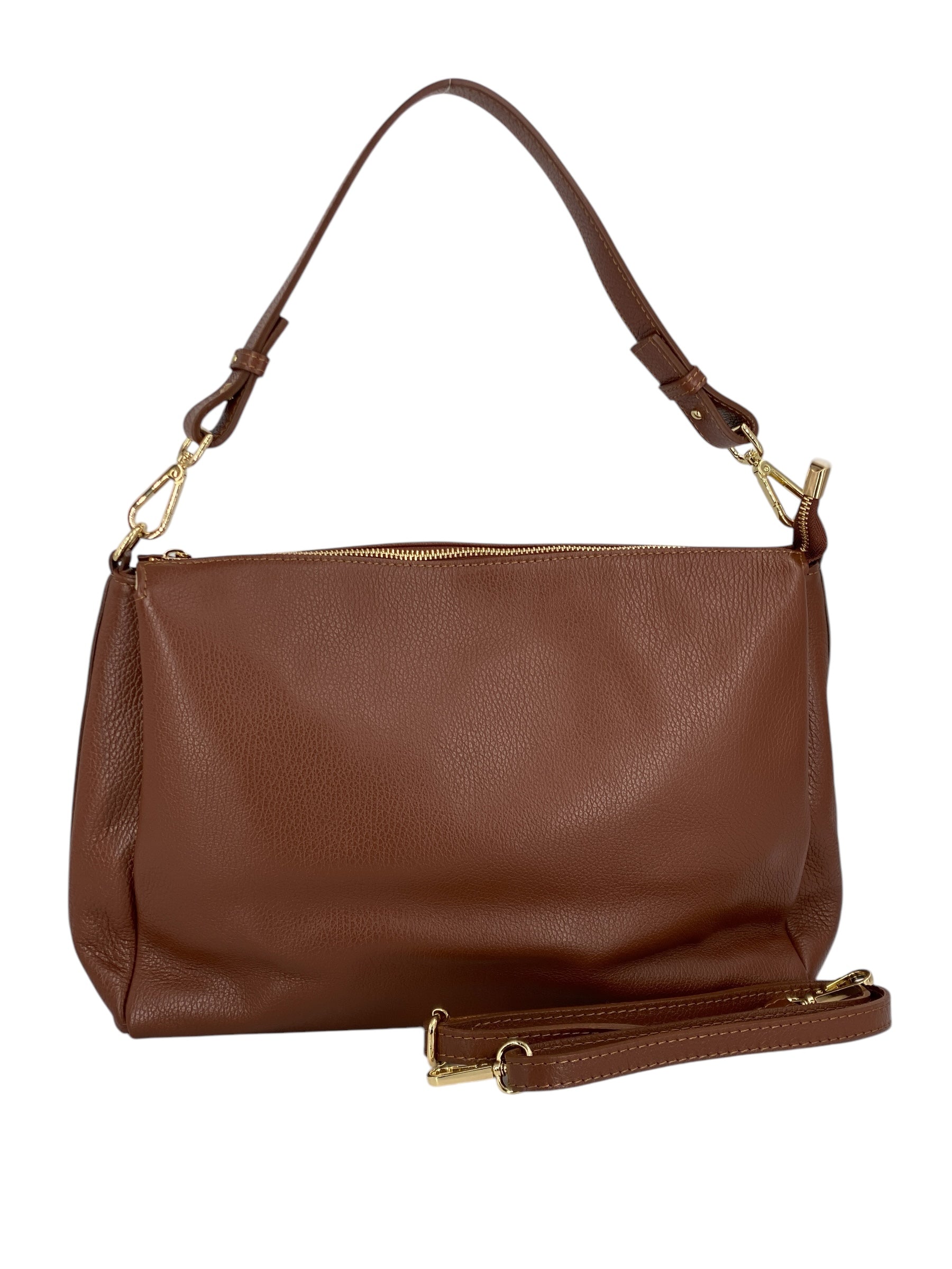 Solange – Damenhandtasche und Umhängetasche aus echtem italienischen Leder mit geräumigem und organisiertem Innenraum