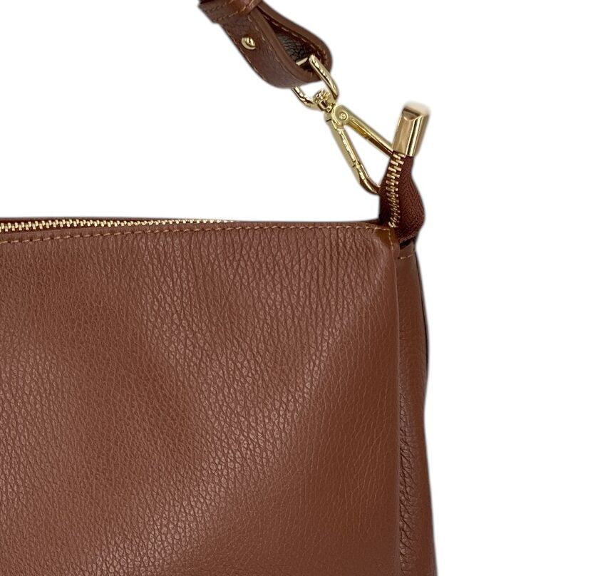 Solange – Damenhandtasche und Umhängetasche aus echtem italienischen Leder mit geräumigem und organisiertem Innenraum