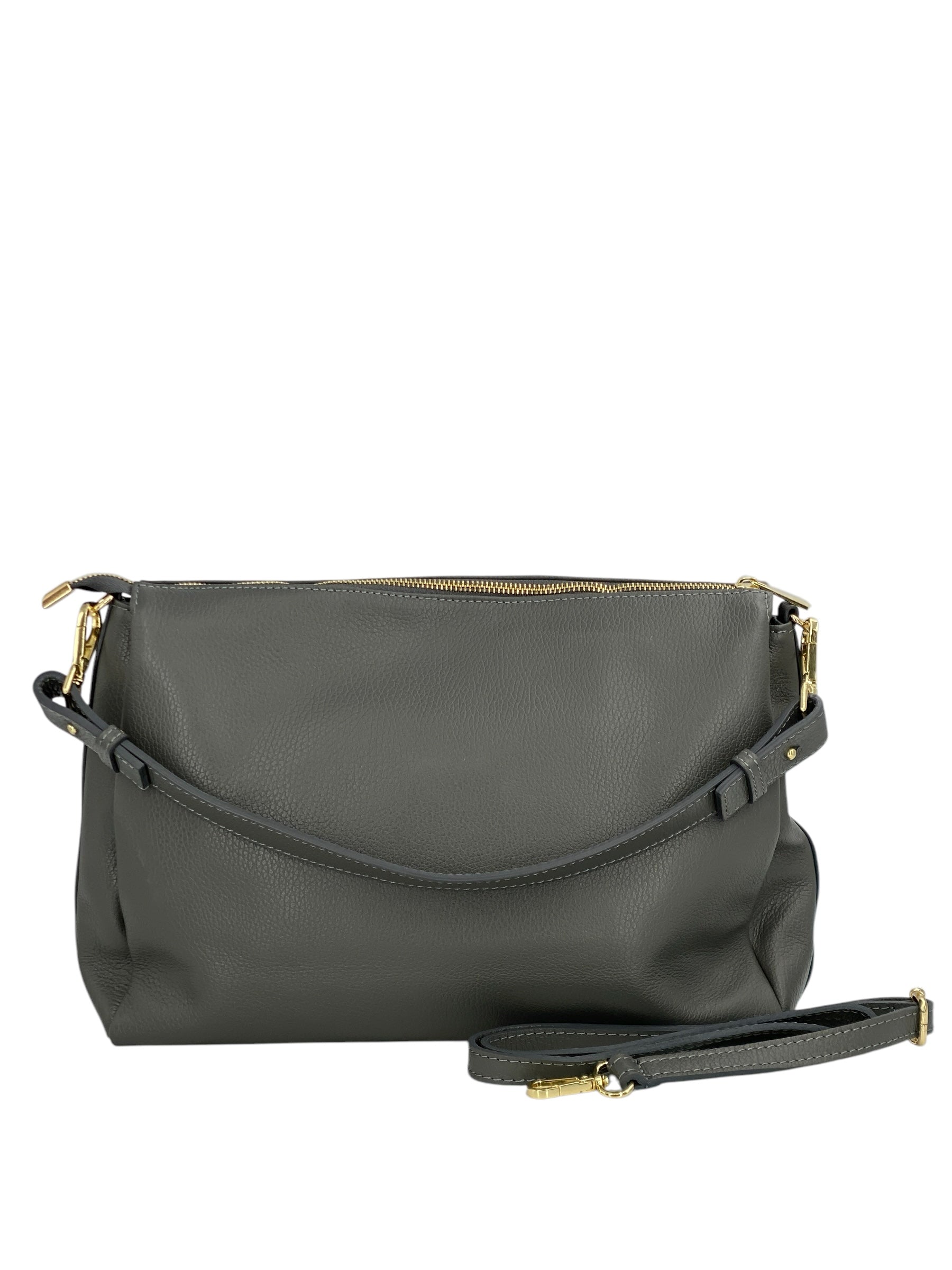 Solange – Damenhandtasche und Umhängetasche aus echtem italienischen Leder mit geräumigem und organisiertem Innenraum