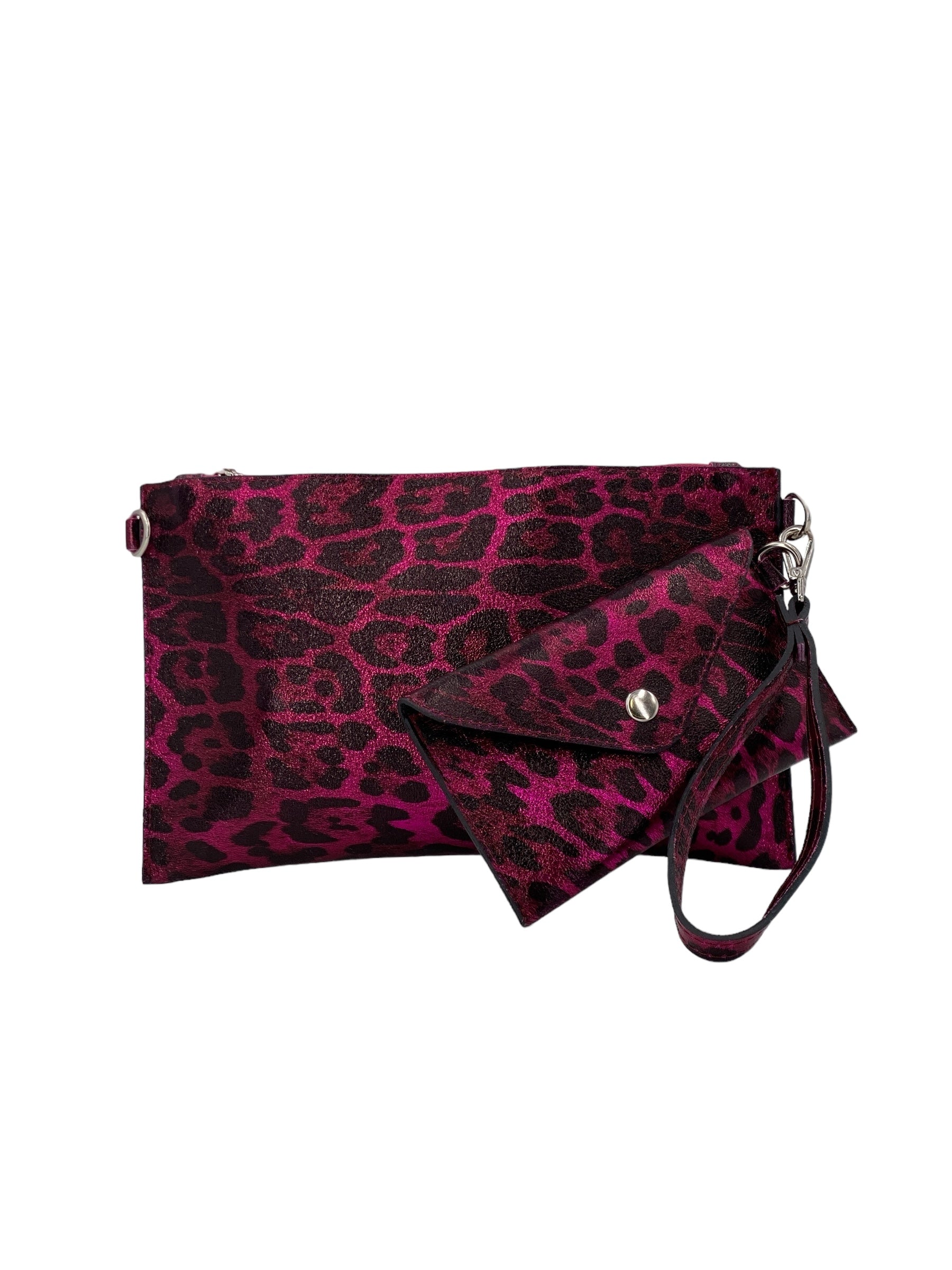 Cecile – Damenhandtasche und Umhängetasche aus echtem italienischen Leder mit abnehmbarer Mini-Clutch