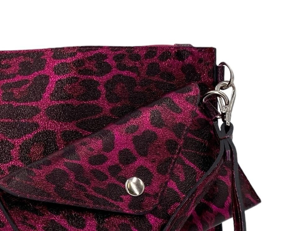 Cecile – Damenhandtasche und Umhängetasche aus echtem italienischen Leder mit abnehmbarer Mini-Clutch