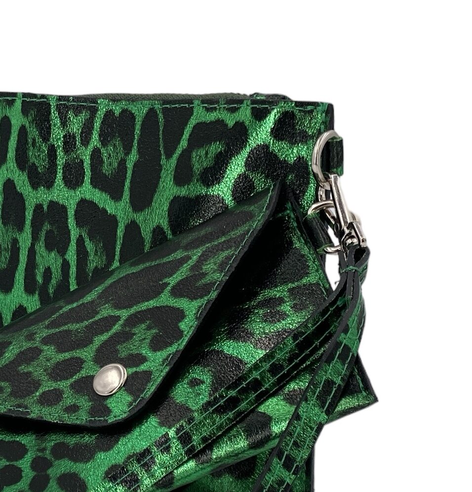Cecile – Damenhandtasche und Umhängetasche aus echtem italienischen Leder mit abnehmbarer Mini-Clutch