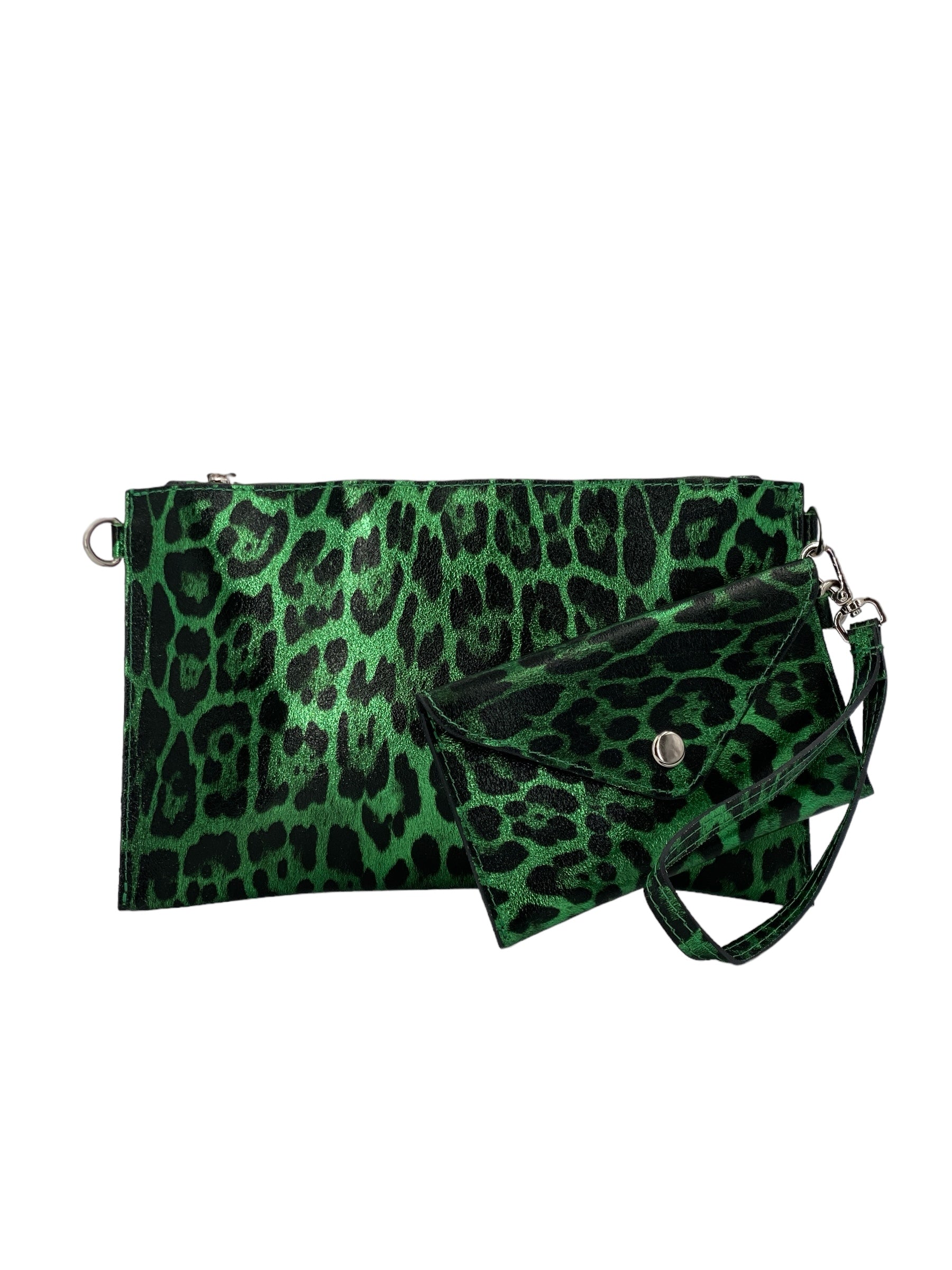 Cecile – Damenhandtasche und Umhängetasche aus echtem italienischen Leder mit abnehmbarer Mini-Clutch