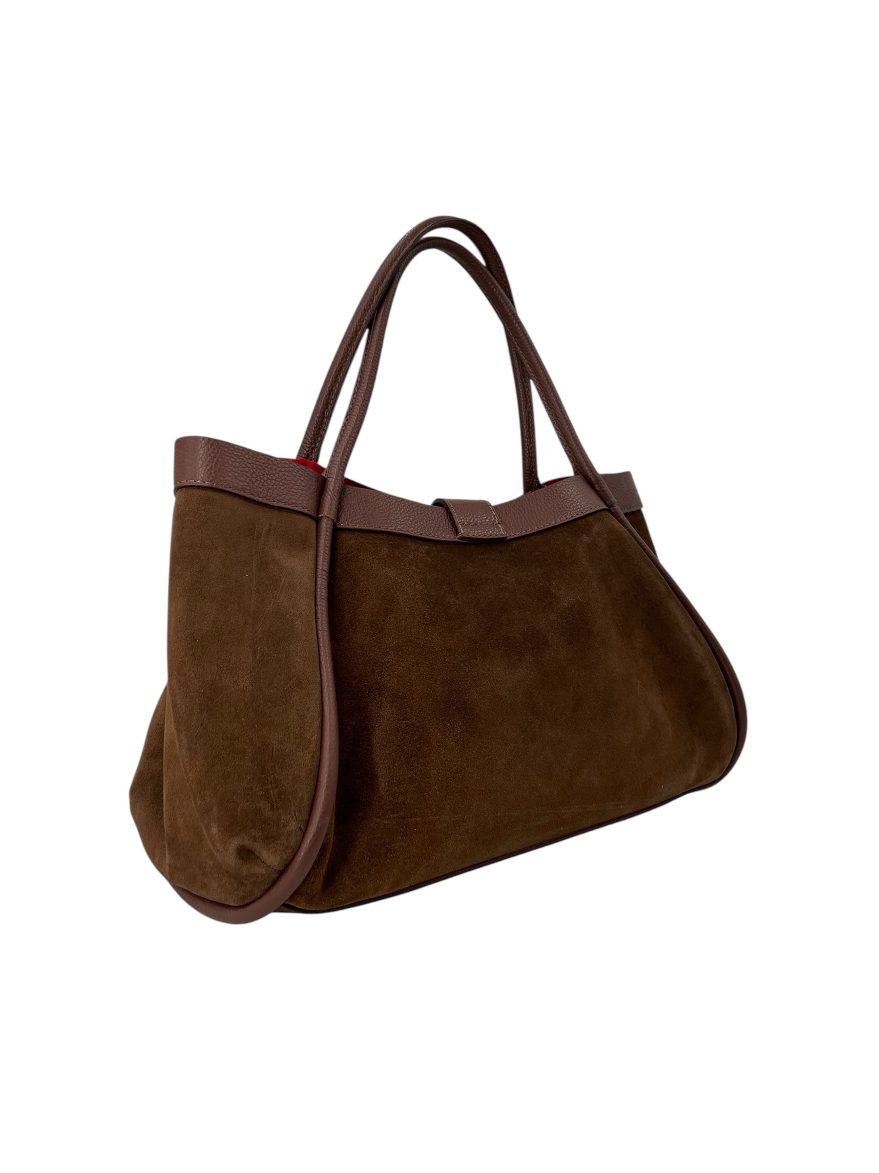 Leontine – Damen-Schulter- und Crossbody-Tasche aus echtem italienischen Leder mit großem Mittelfach