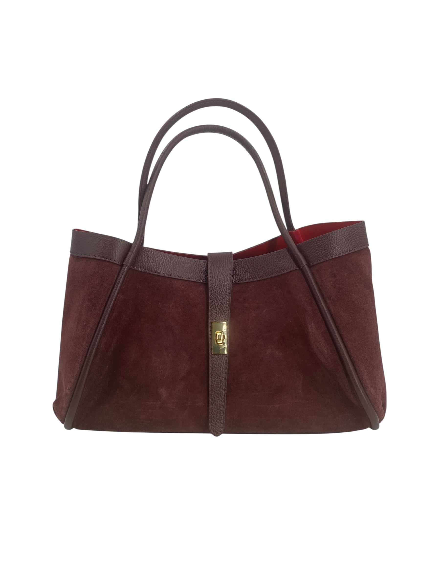 Leontine – Damen-Schulter- und Crossbody-Tasche aus echtem italienischen Leder mit großem Mittelfach