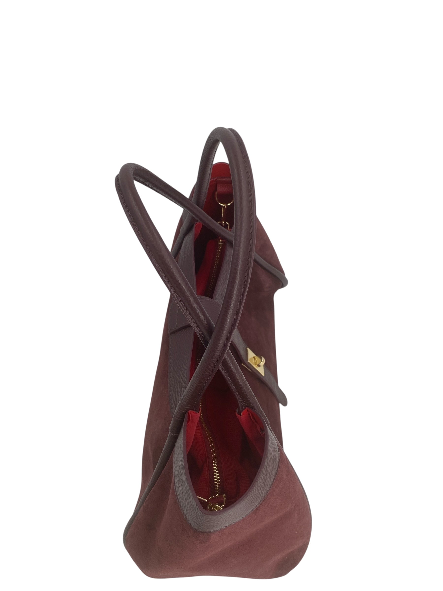 Leontine – Damen-Schulter- und Crossbody-Tasche aus echtem italienischen Leder mit großem Mittelfach