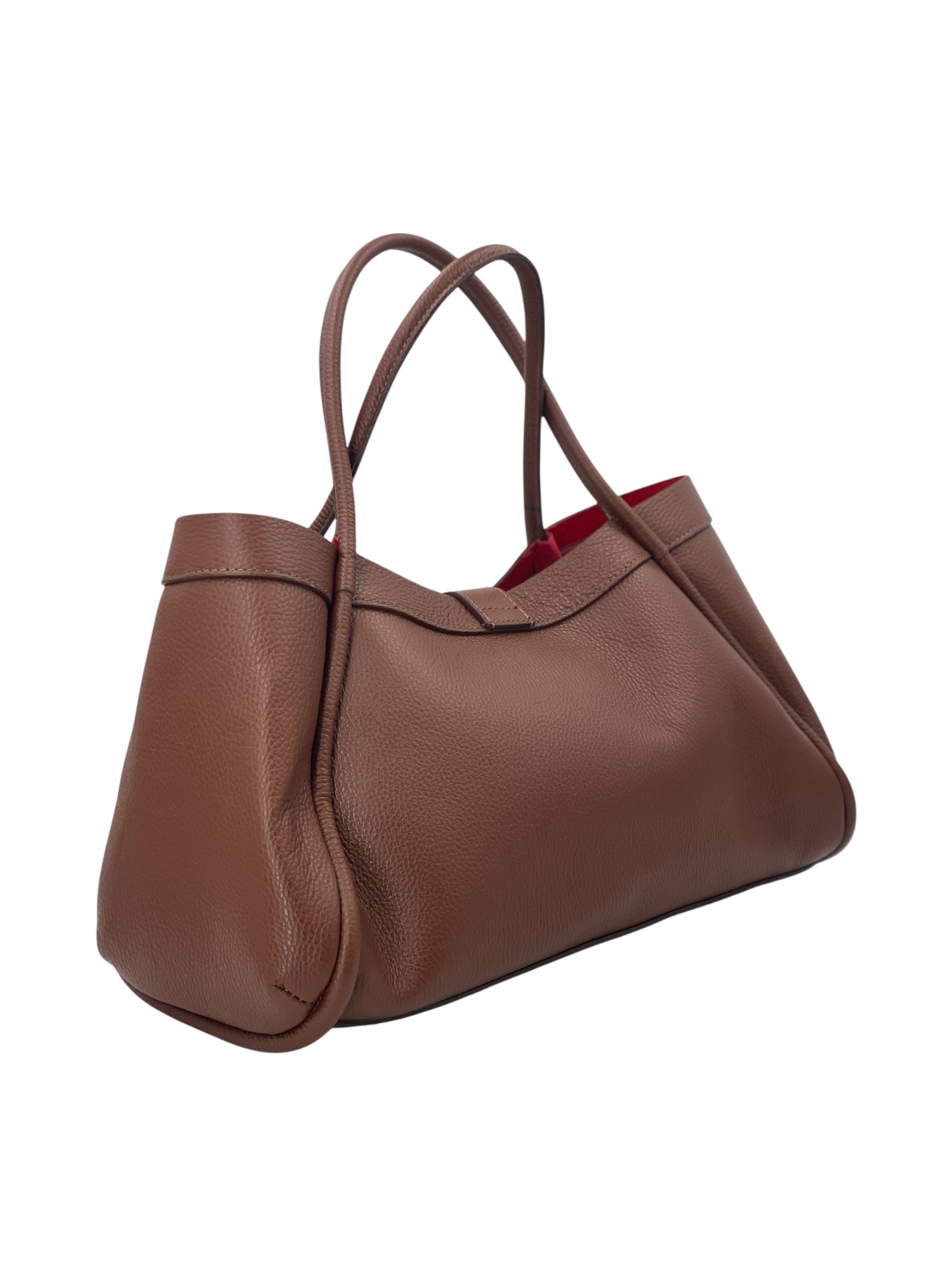 Leontine – Damen-Schulter- und Crossbody-Tasche aus echtem italienischen Leder mit großem Mittelfach