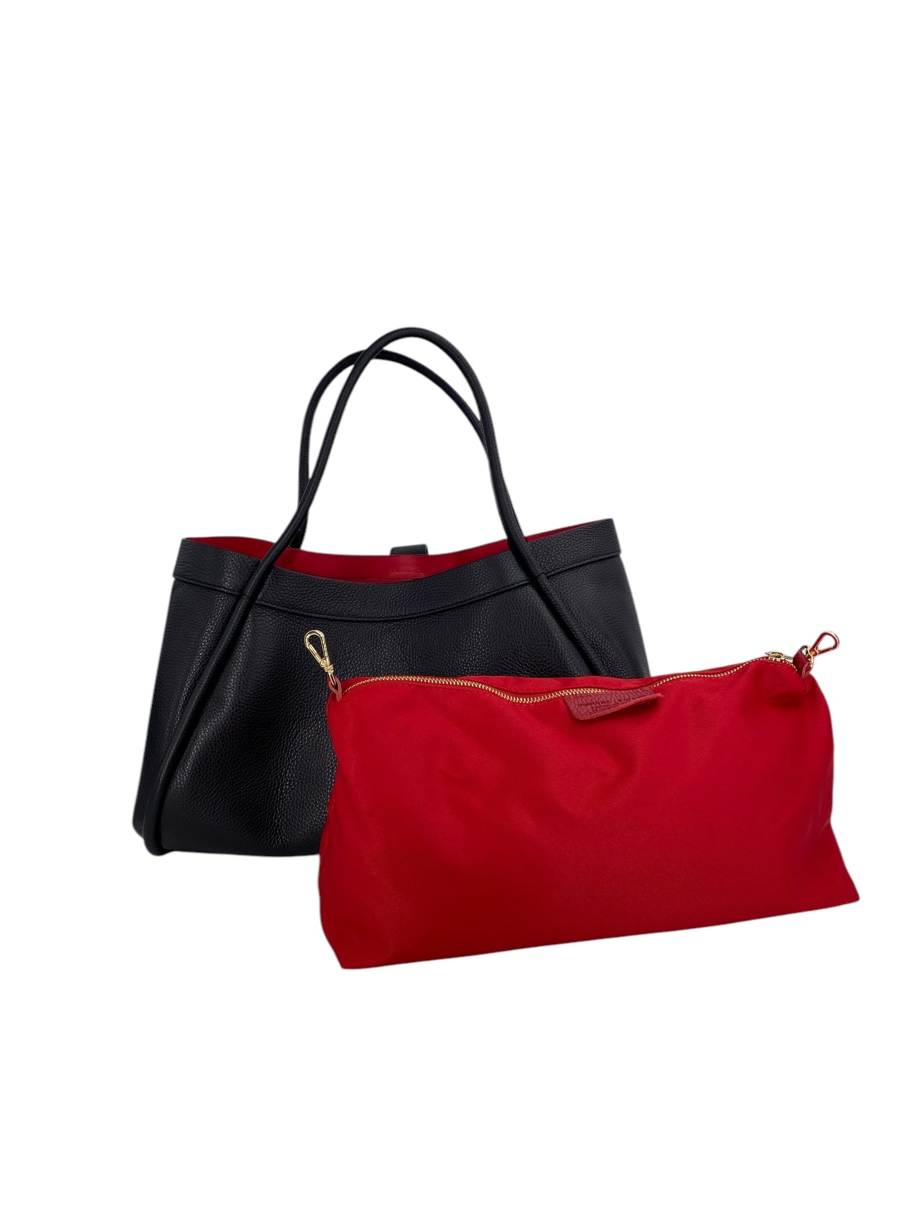 Leontine – Damen-Schulter- und Crossbody-Tasche aus echtem italienischen Leder mit großem Mittelfach