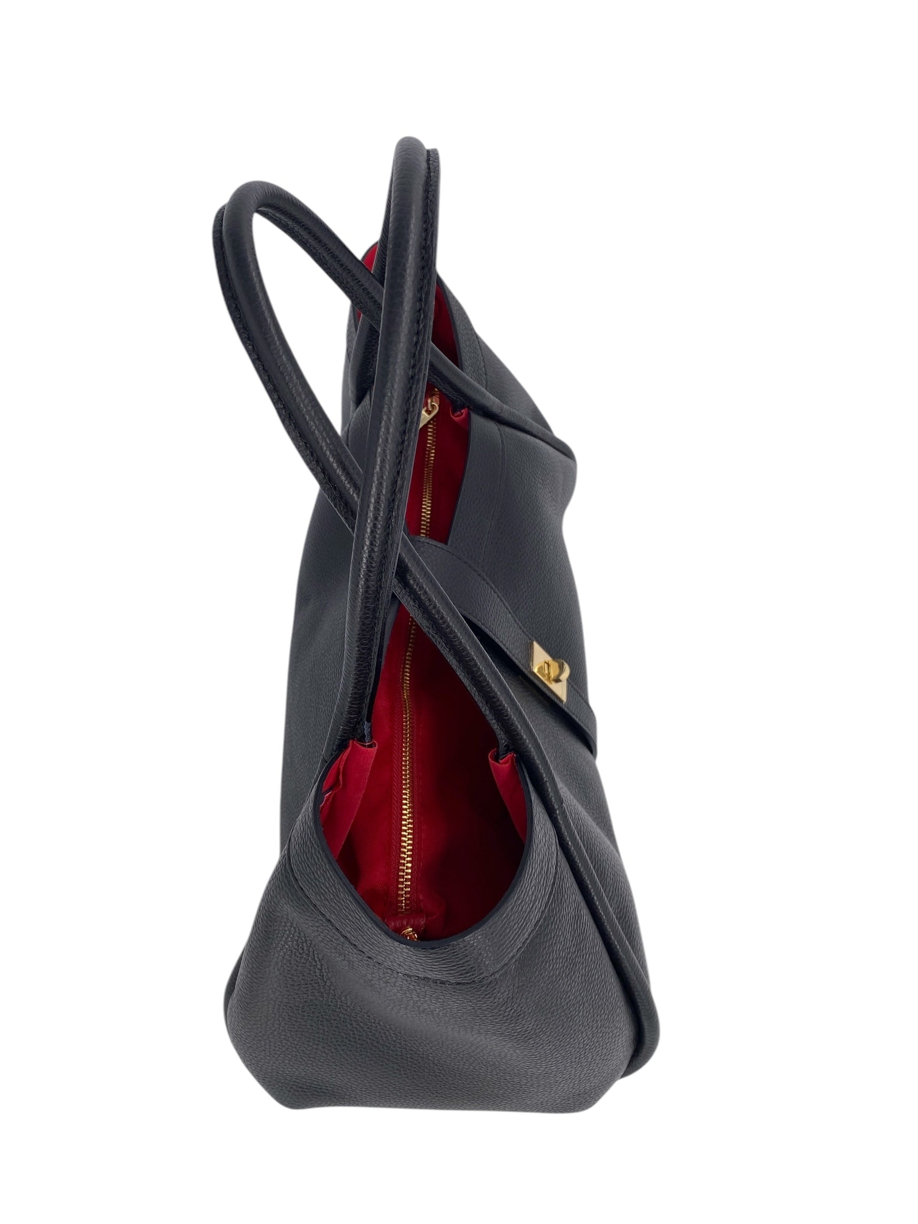 Leontine – Damen-Schulter- und Crossbody-Tasche aus echtem italienischen Leder mit großem Mittelfach