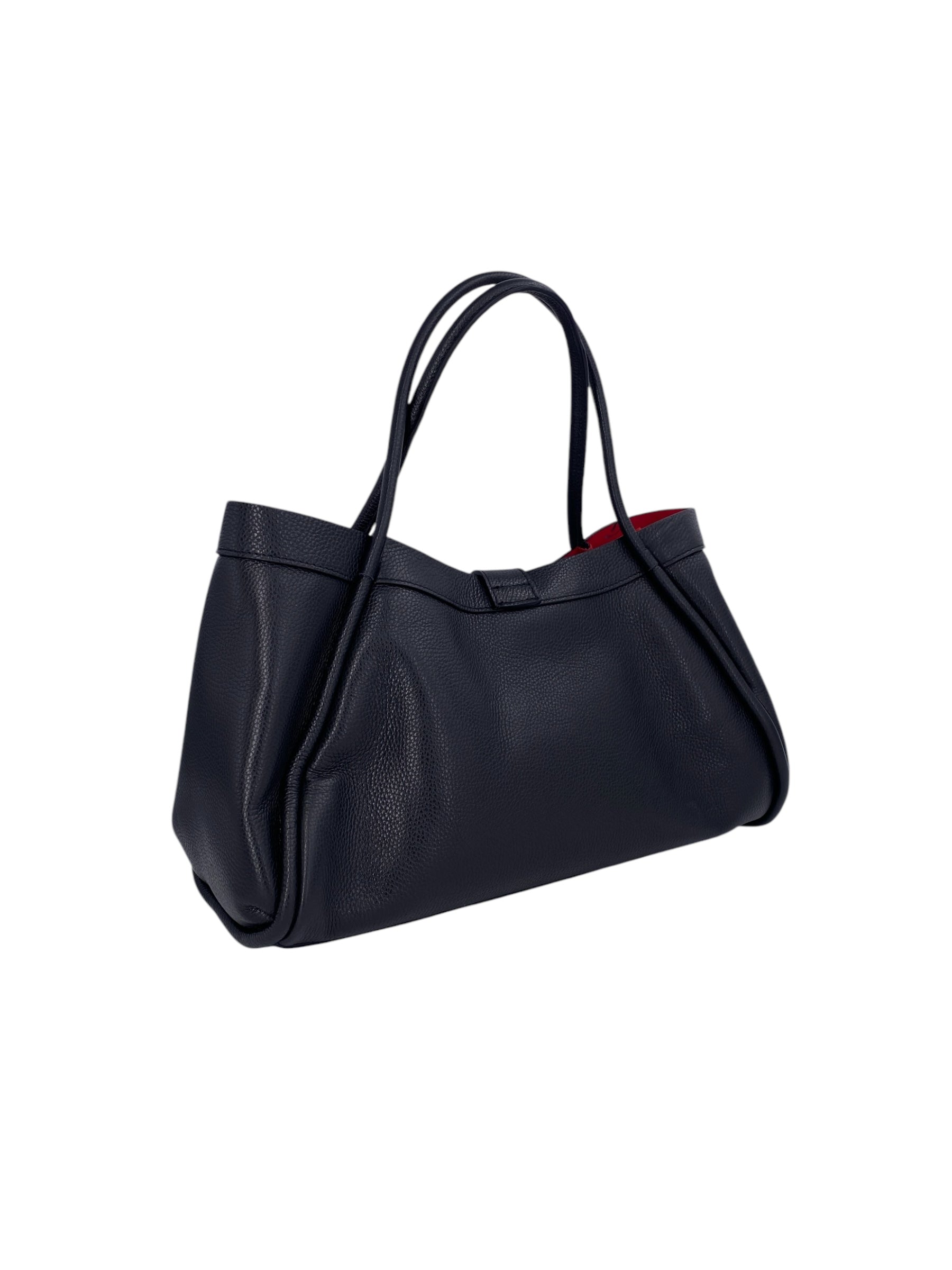 Leontine – Damen-Schulter- und Crossbody-Tasche aus echtem italienischen Leder mit großem Mittelfach