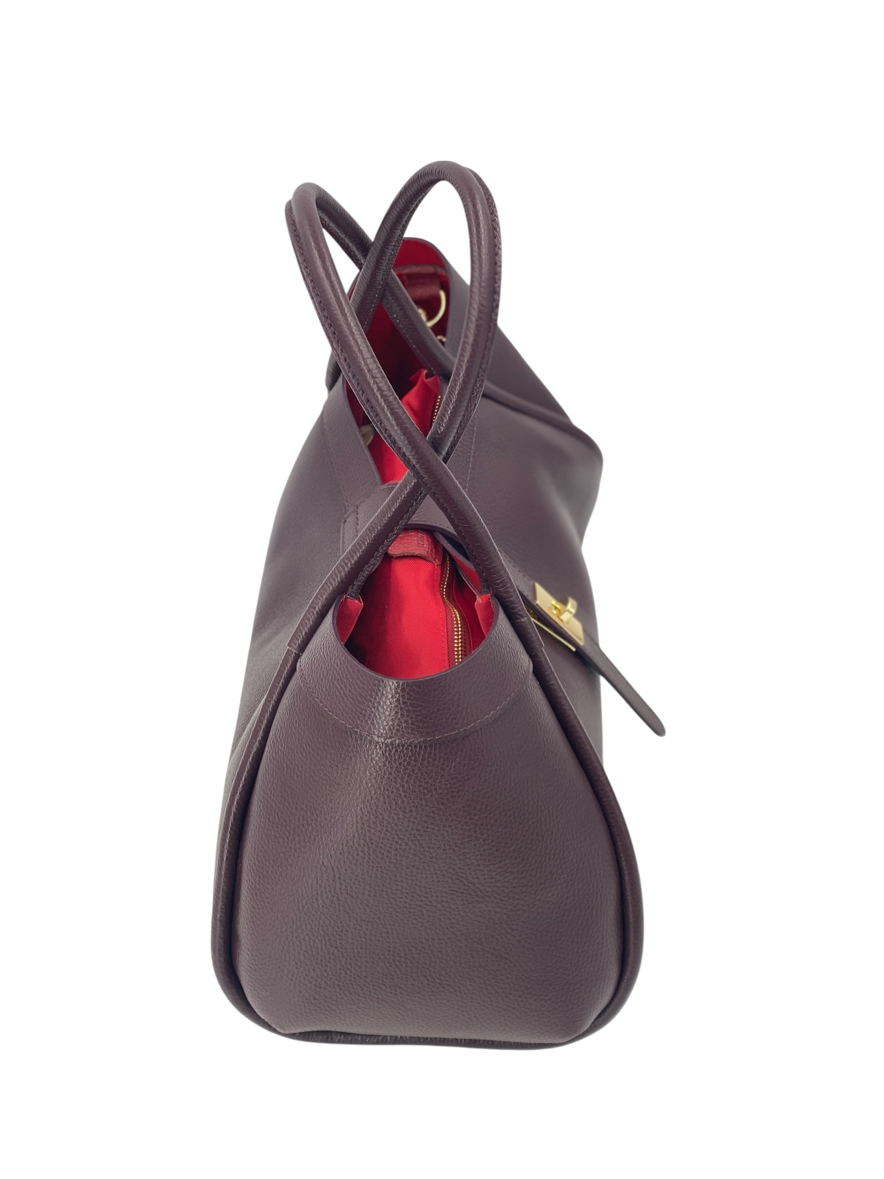 Leontine – Damen-Schulter- und Crossbody-Tasche aus echtem italienischen Leder mit großem Mittelfach
