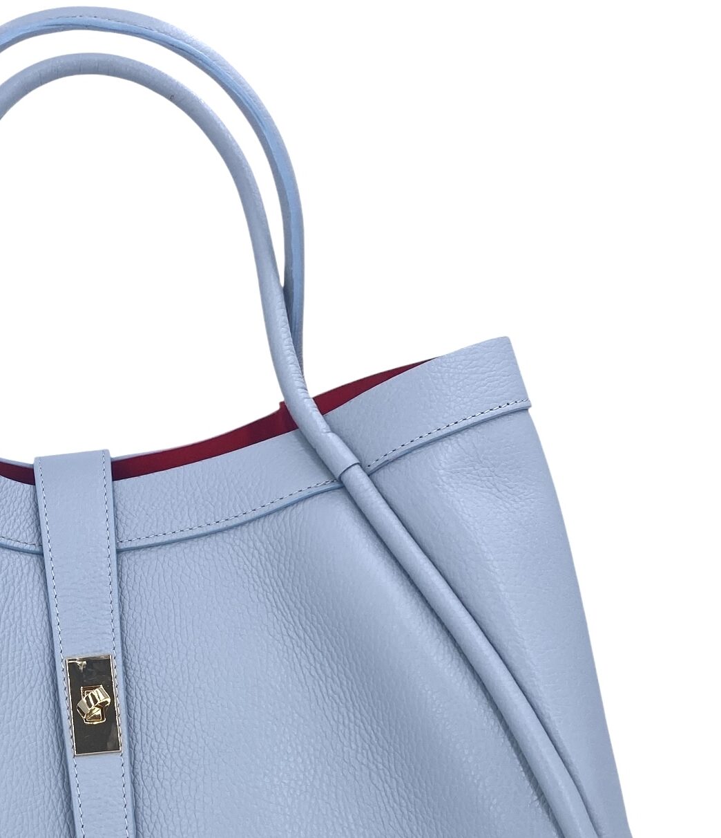 Leontine – Damen-Schulter- und Crossbody-Tasche aus echtem italienischen Leder mit großem Mittelfach