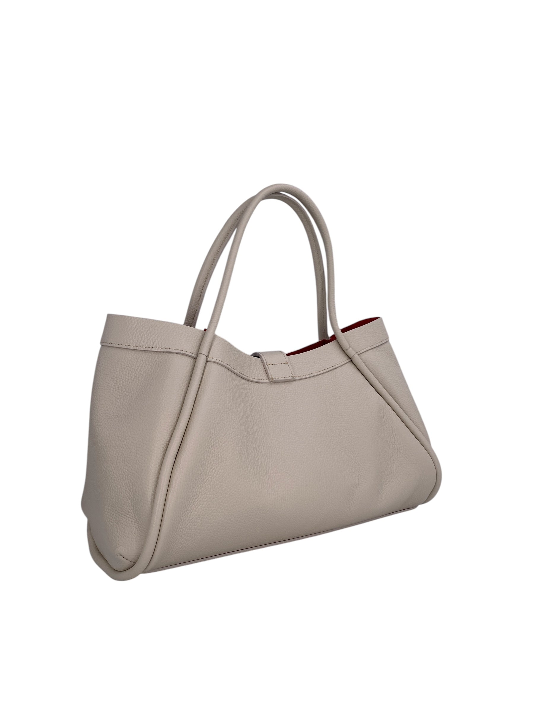 Leontine – Damen-Schulter- und Crossbody-Tasche aus echtem italienischen Leder mit großem Mittelfach