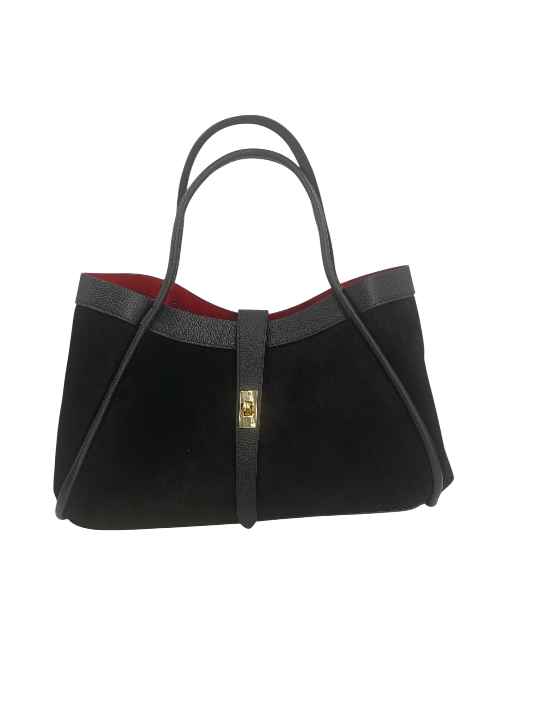 Leontine – Damen-Schulter- und Crossbody-Tasche aus echtem italienischen Leder mit großem Mittelfach
