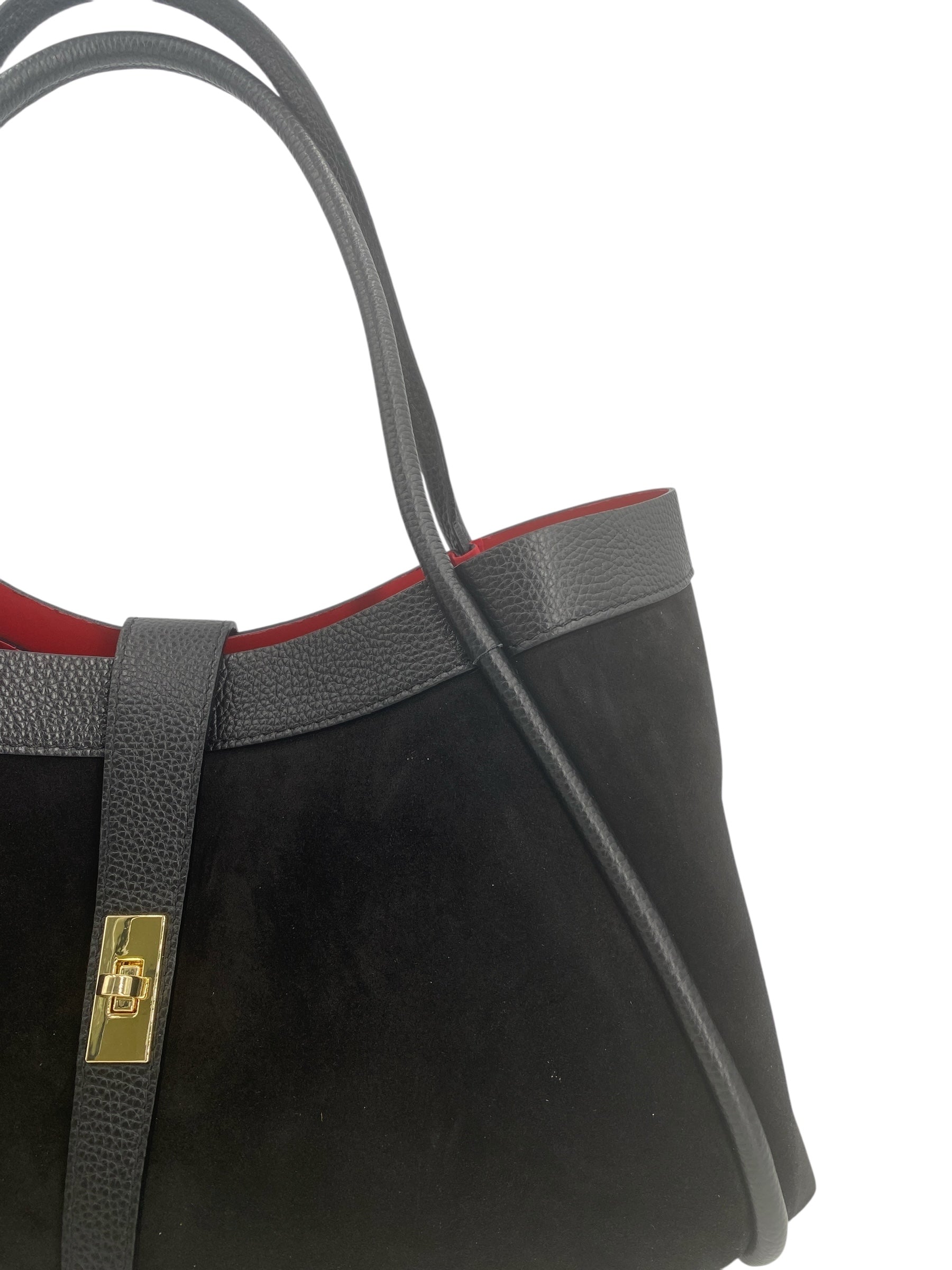 Leontine – Damen-Schulter- und Crossbody-Tasche aus echtem italienischen Leder mit großem Mittelfach