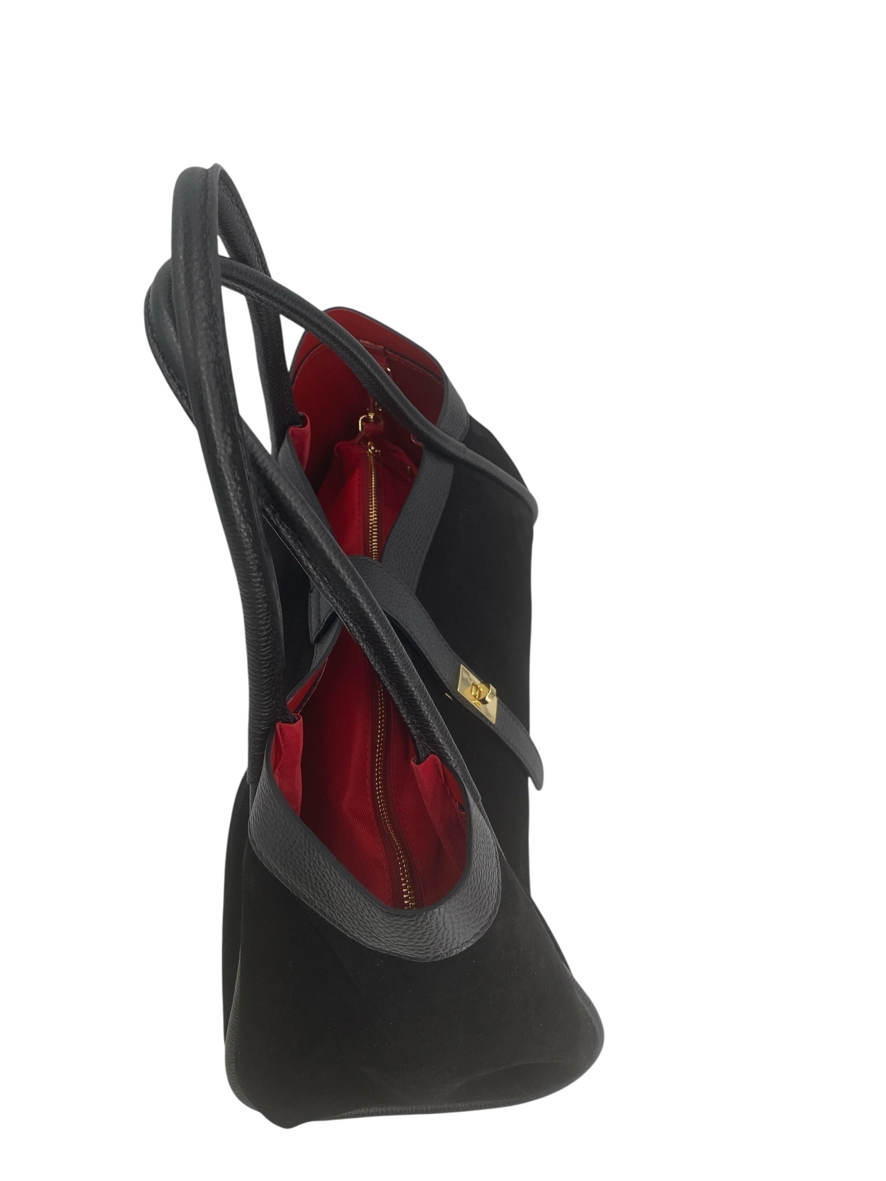 Leontine – Damen-Schulter- und Crossbody-Tasche aus echtem italienischen Leder mit großem Mittelfach