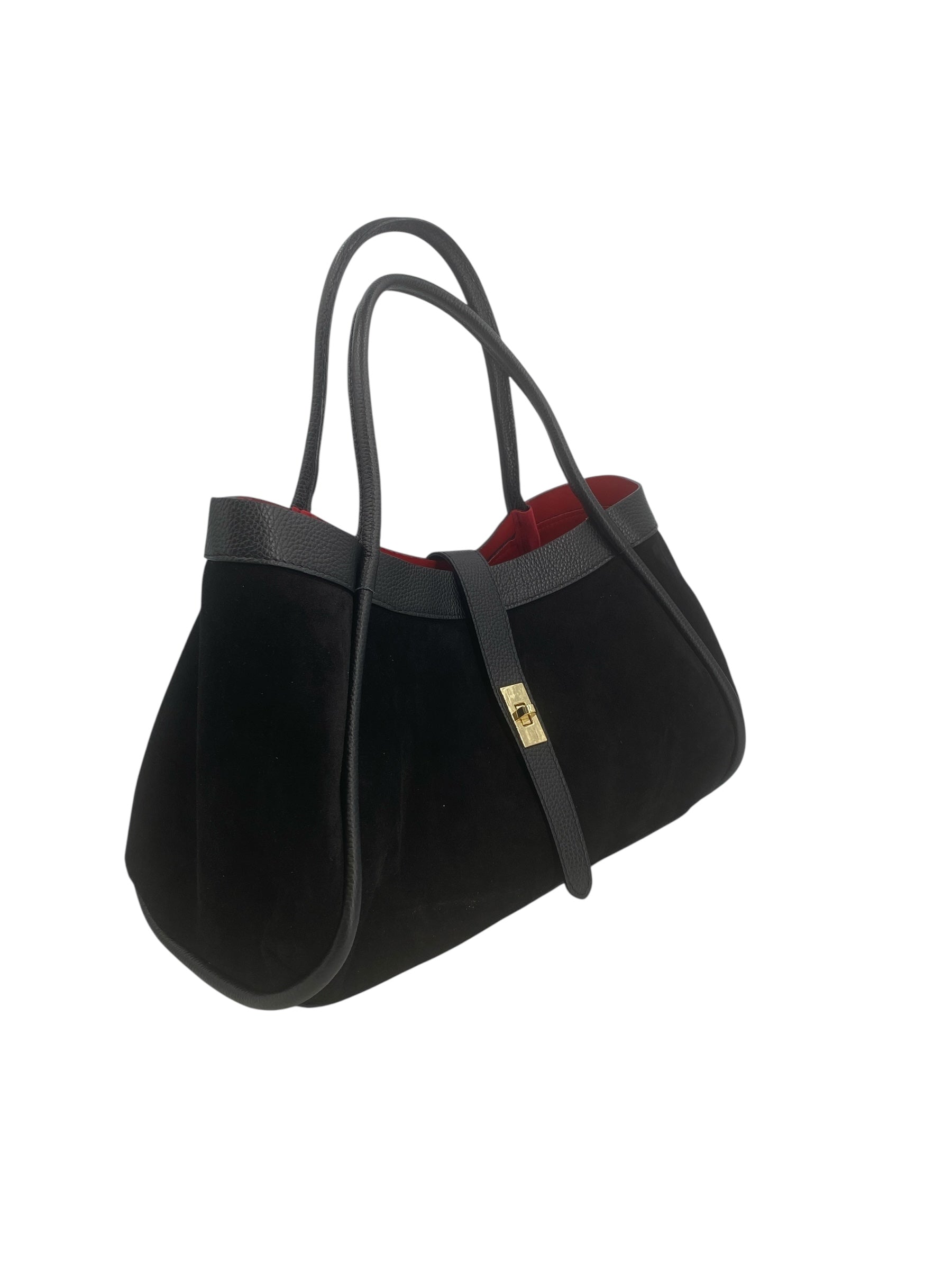 Leontine – Damen-Schulter- und Crossbody-Tasche aus echtem italienischen Leder mit großem Mittelfach