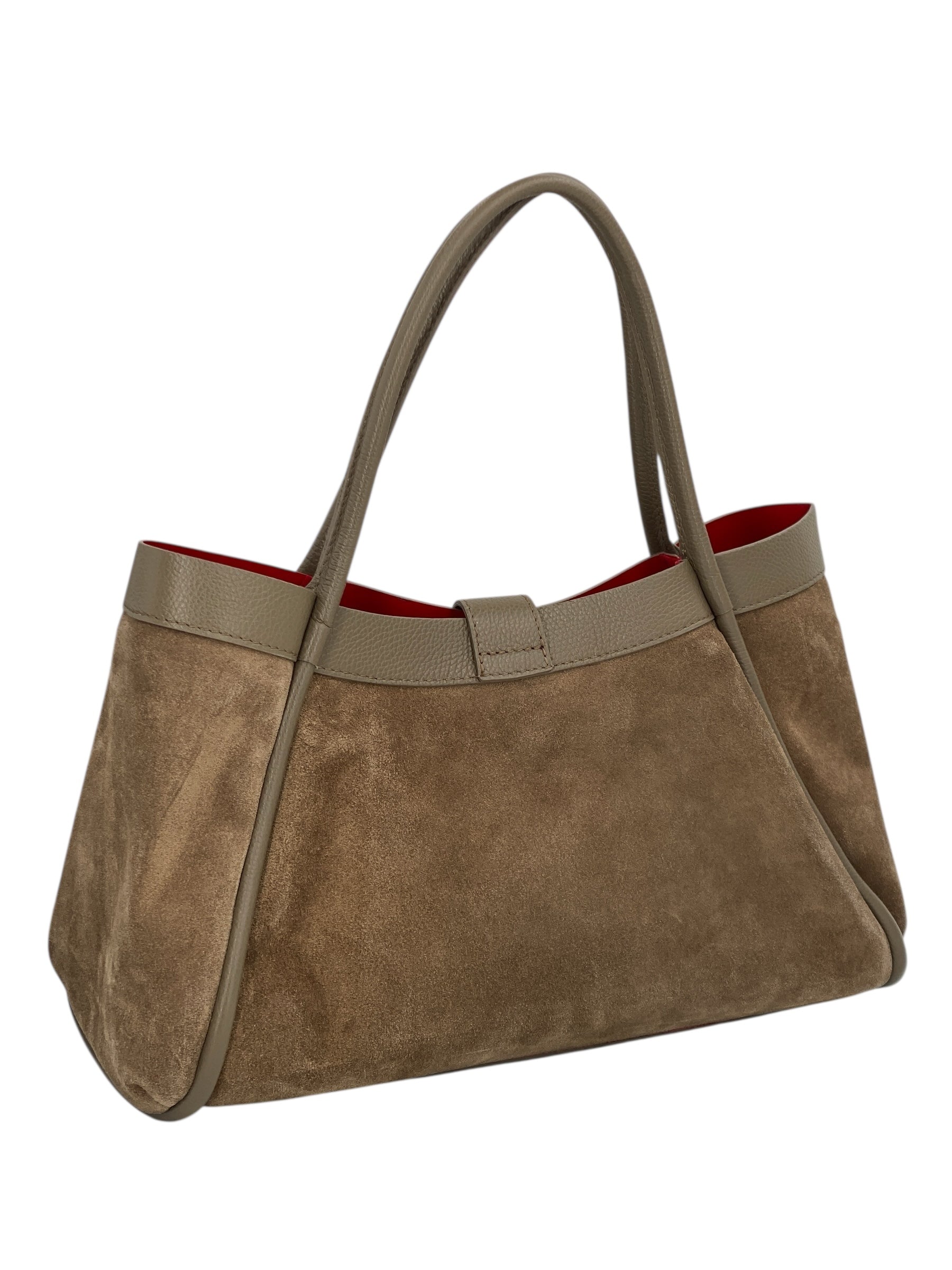 Leontine – Damen-Schulter- und Crossbody-Tasche aus echtem italienischen Leder mit großem Mittelfach