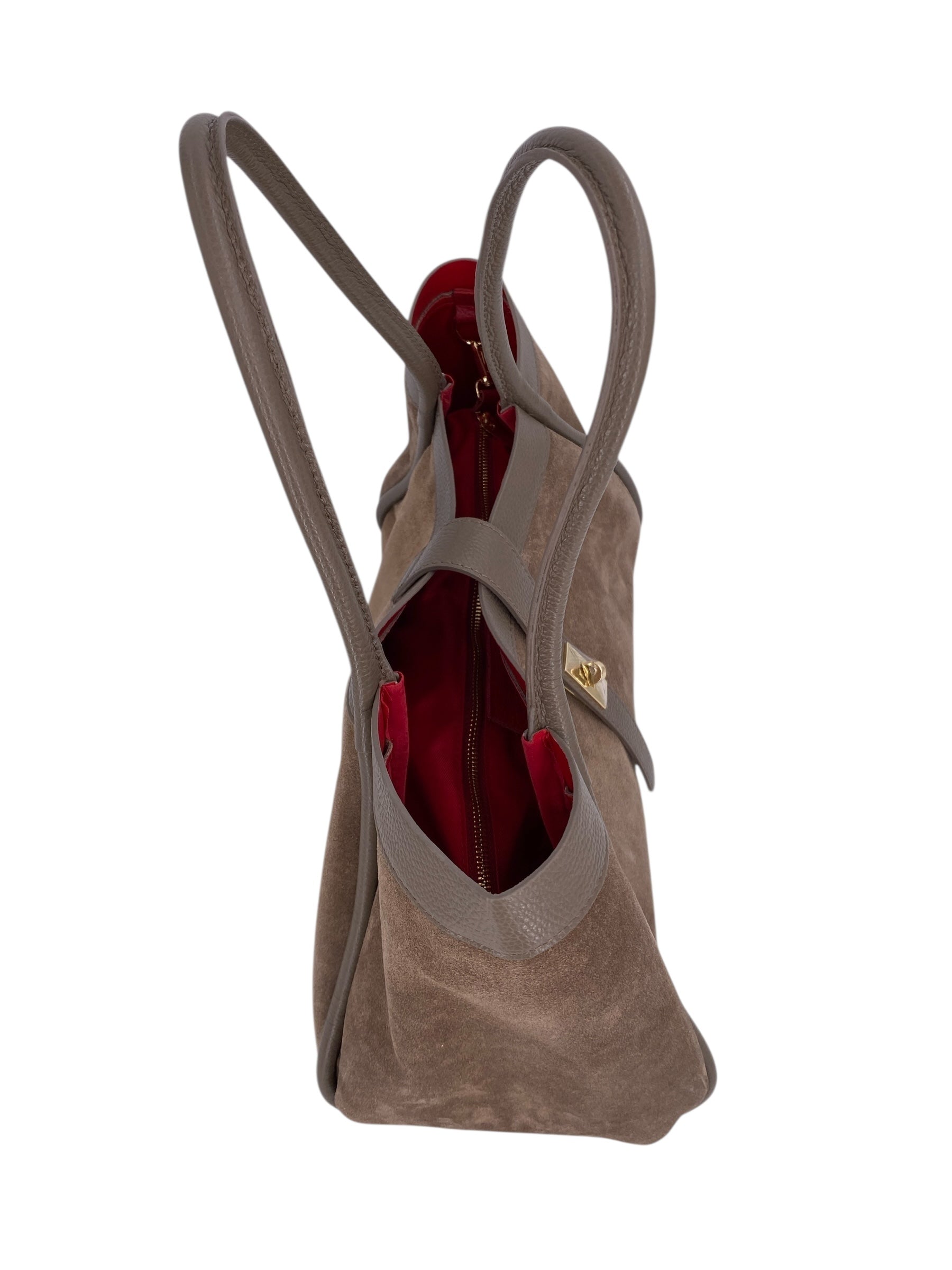 Leontine – Damen-Schulter- und Crossbody-Tasche aus echtem italienischen Leder mit großem Mittelfach