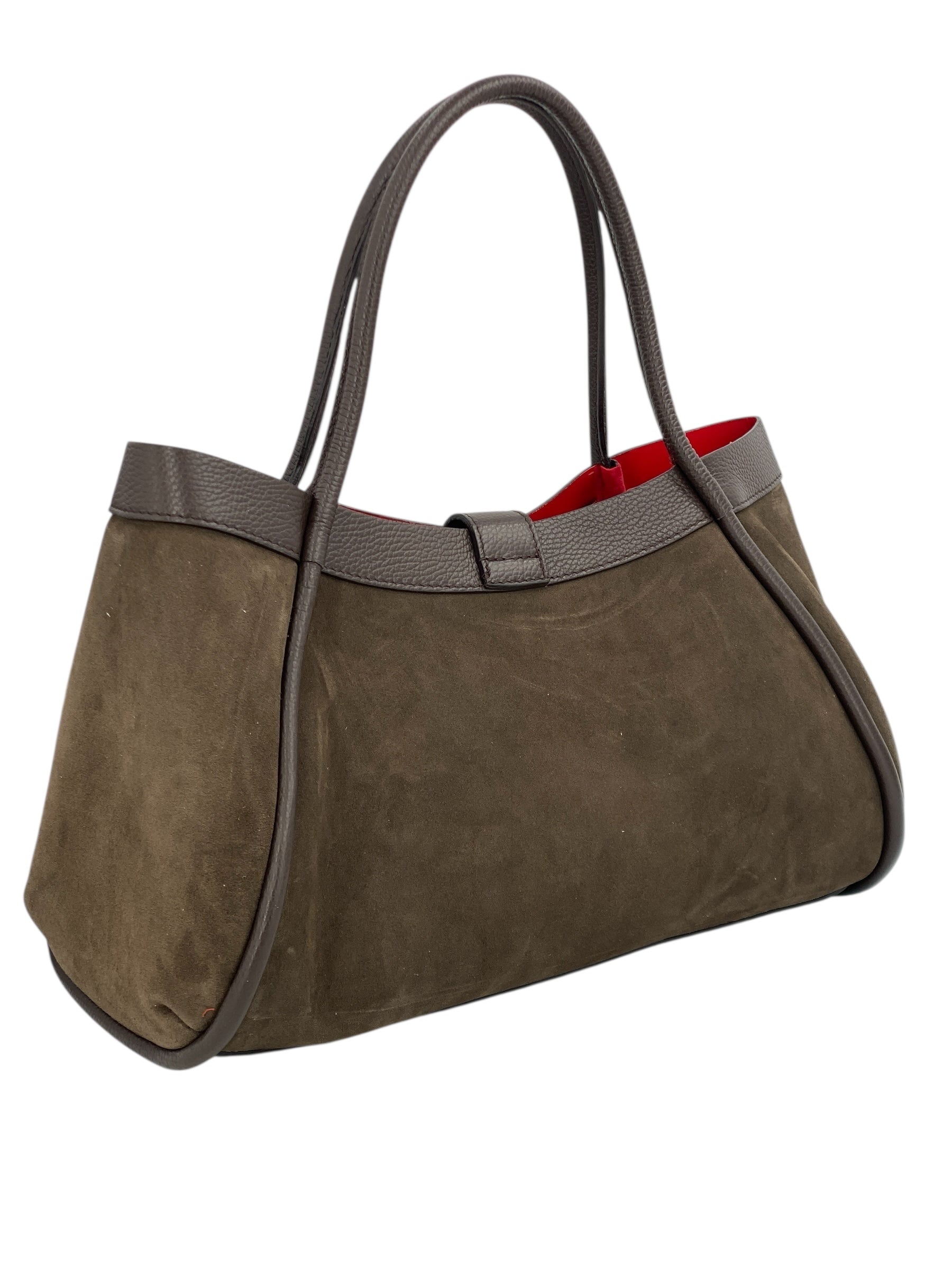 Leontine – Damen-Schulter- und Crossbody-Tasche aus echtem italienischen Leder mit großem Mittelfach