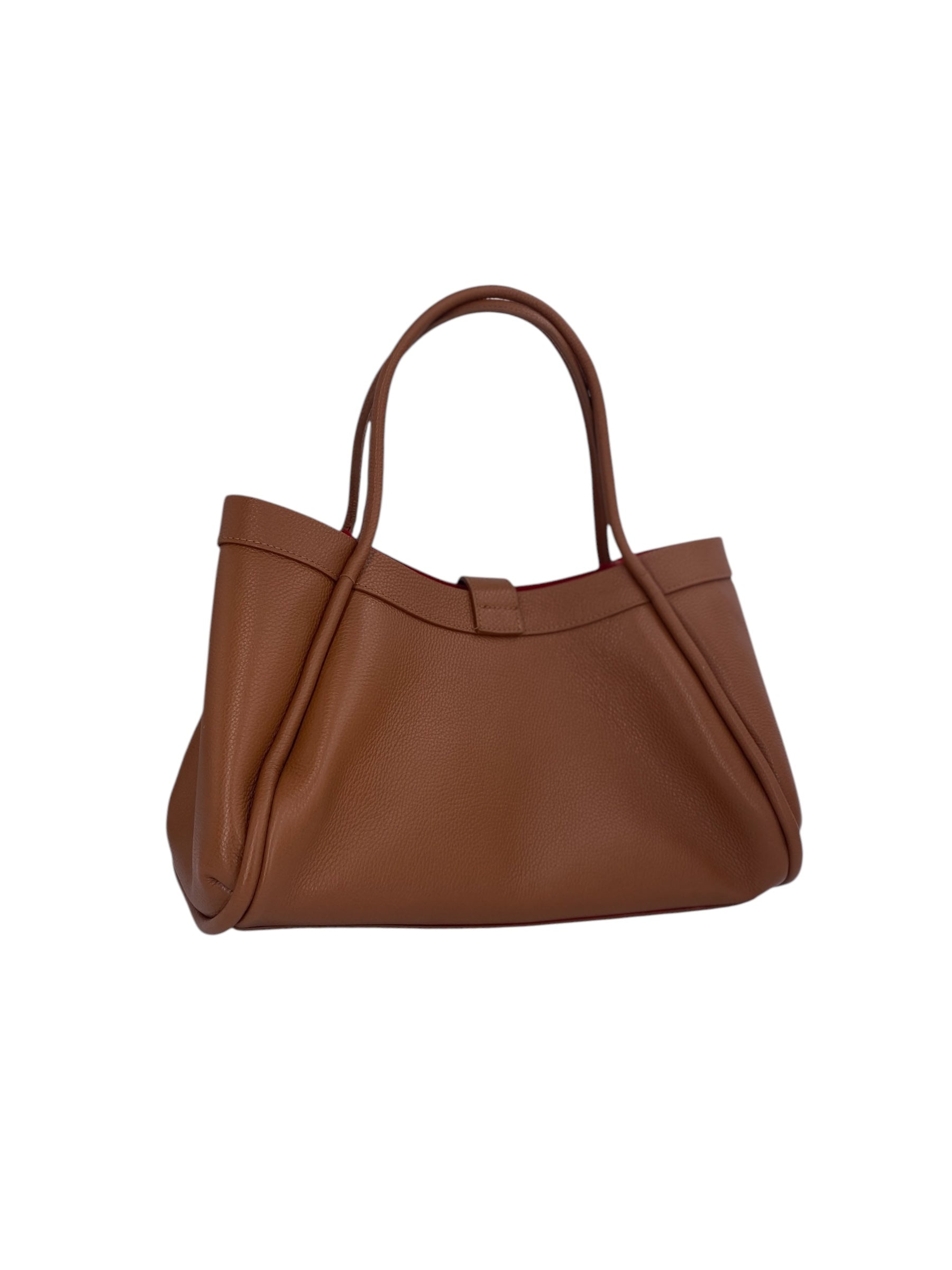 Leontine – Damen-Schulter- und Crossbody-Tasche aus echtem italienischen Leder mit großem Mittelfach