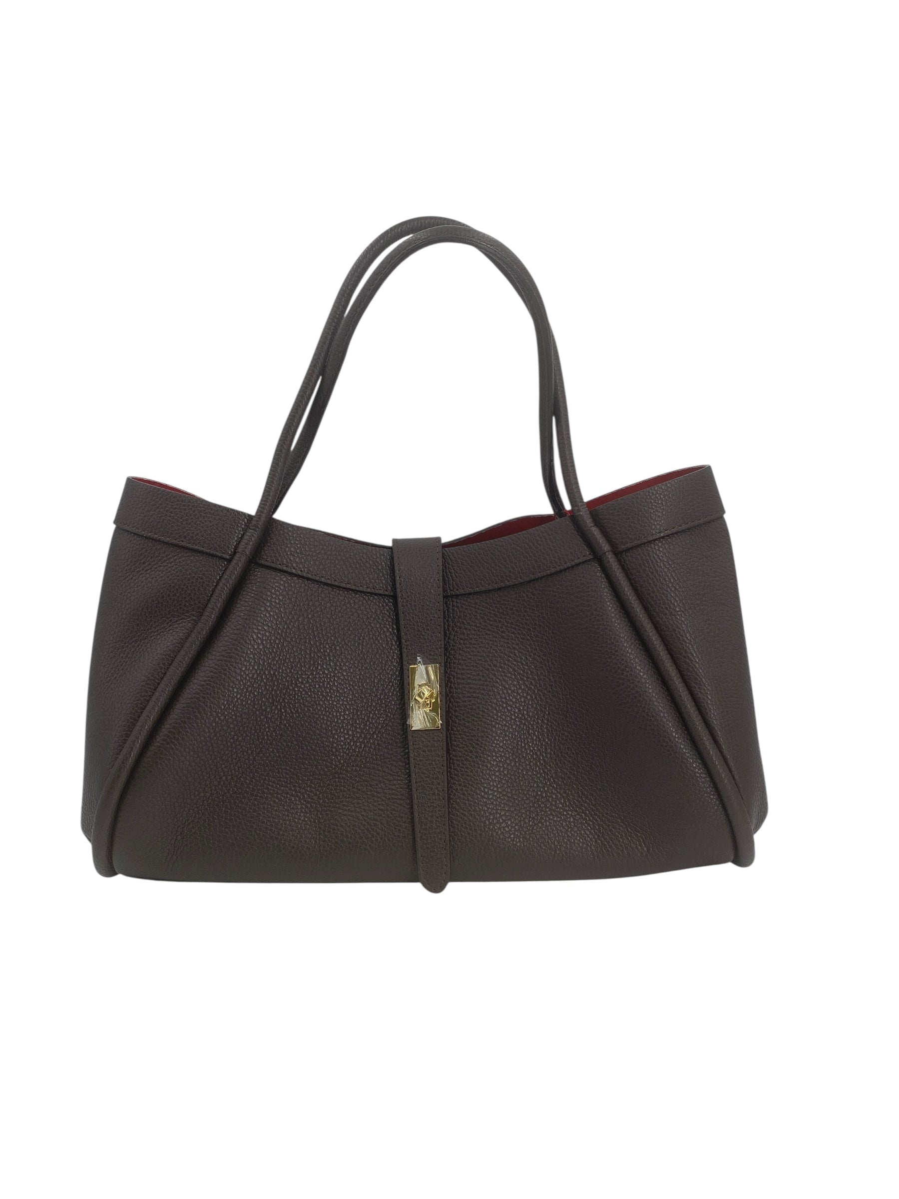Leontine – Damen-Schulter- und Crossbody-Tasche aus echtem italienischen Leder mit großem Mittelfach
