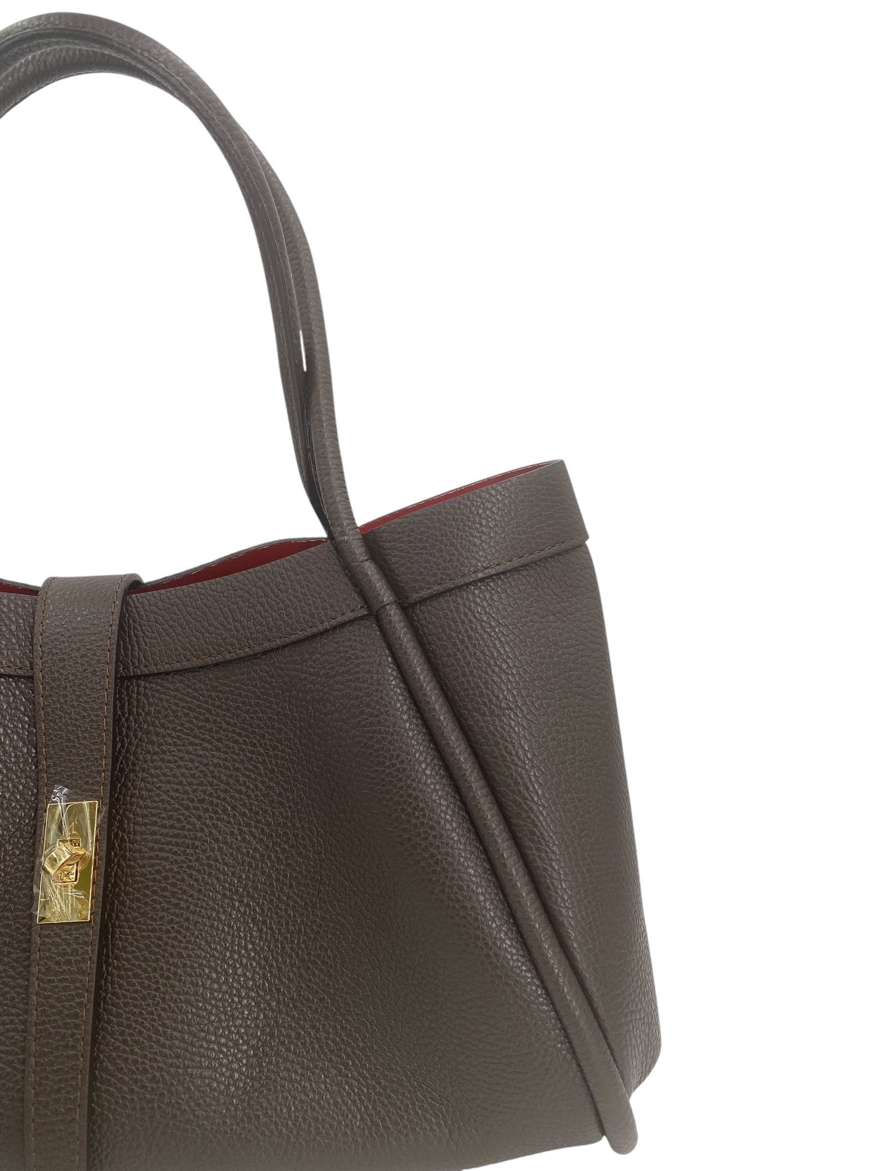 Leontine – Damen-Schulter- und Crossbody-Tasche aus echtem italienischen Leder mit großem Mittelfach