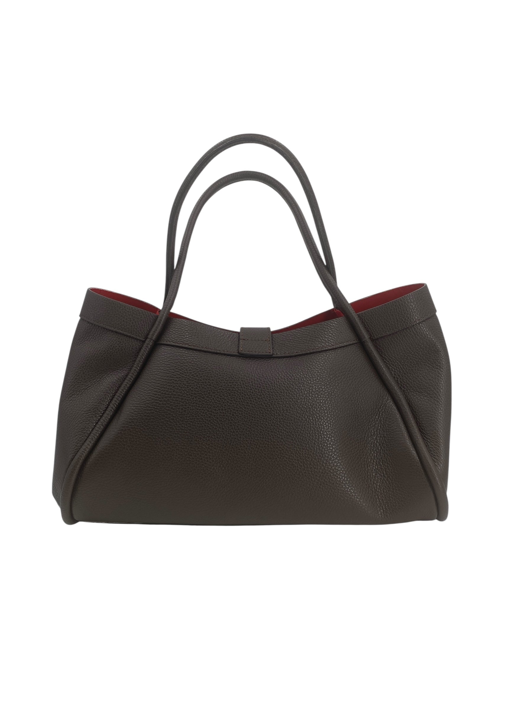 Leontine – Damen-Schulter- und Crossbody-Tasche aus echtem italienischen Leder mit großem Mittelfach