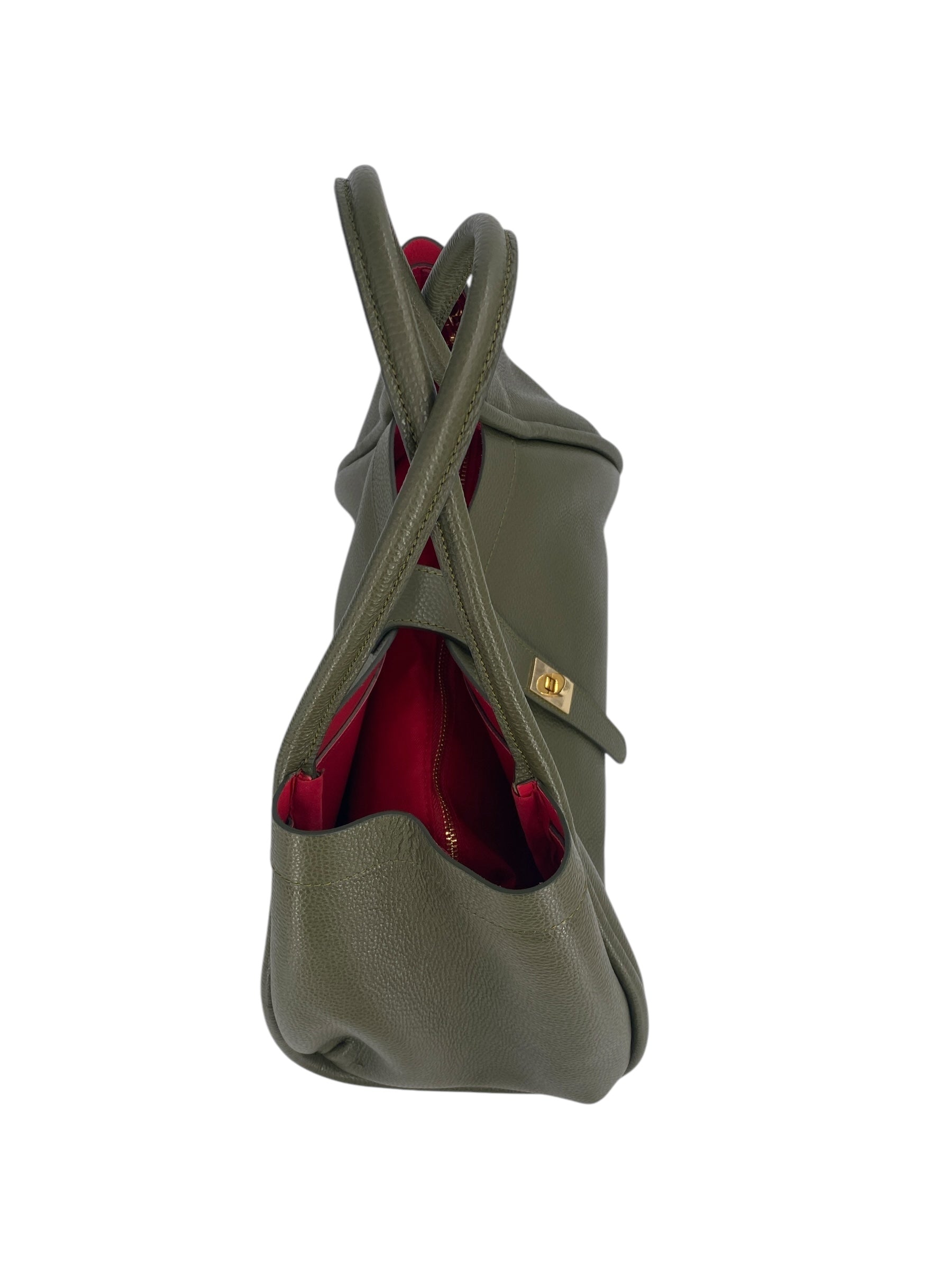 Leontine – Damen-Schulter- und Crossbody-Tasche aus echtem italienischen Leder mit großem Mittelfach
