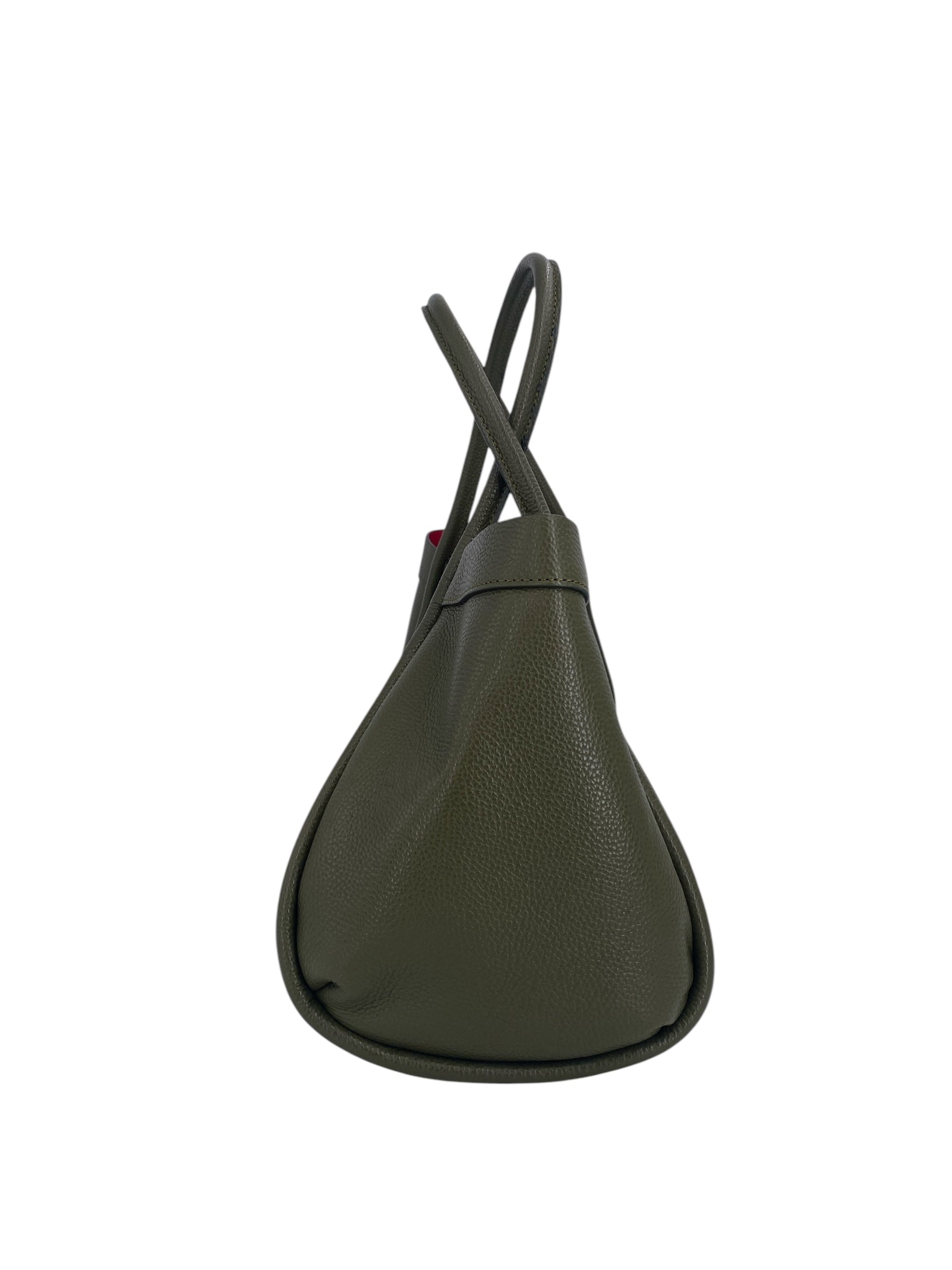 Leontine – Damen-Schulter- und Crossbody-Tasche aus echtem italienischen Leder mit großem Mittelfach