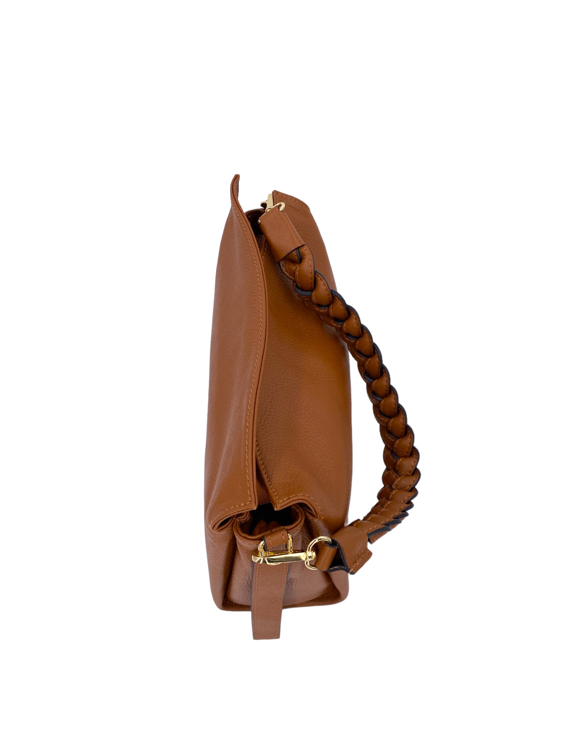 Thais Grande – Women's handbag and shoulder bag in genuine Italian leather with braided handle