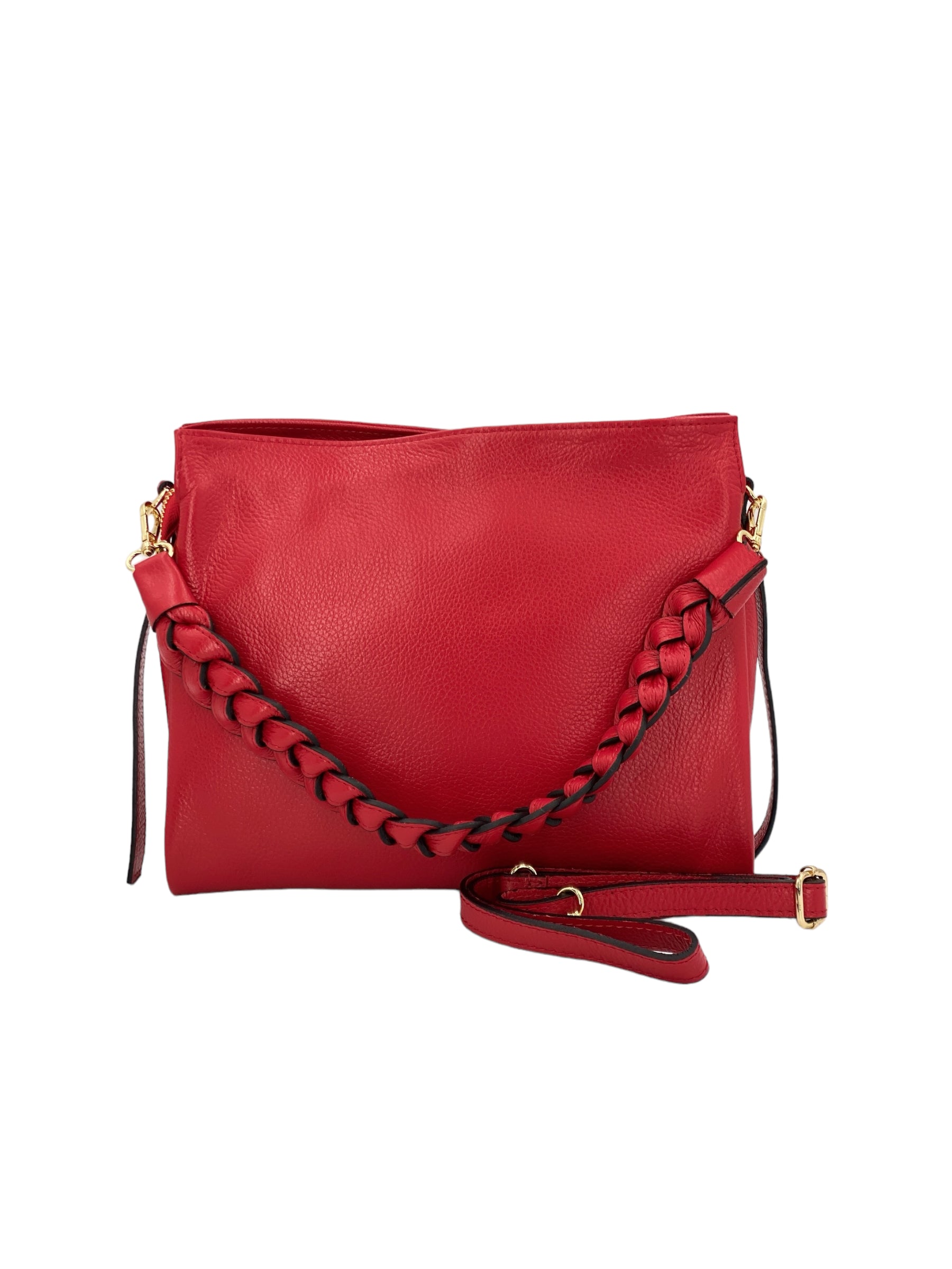 Thais Grande – Women's handbag and shoulder bag in genuine Italian leather with braided handle