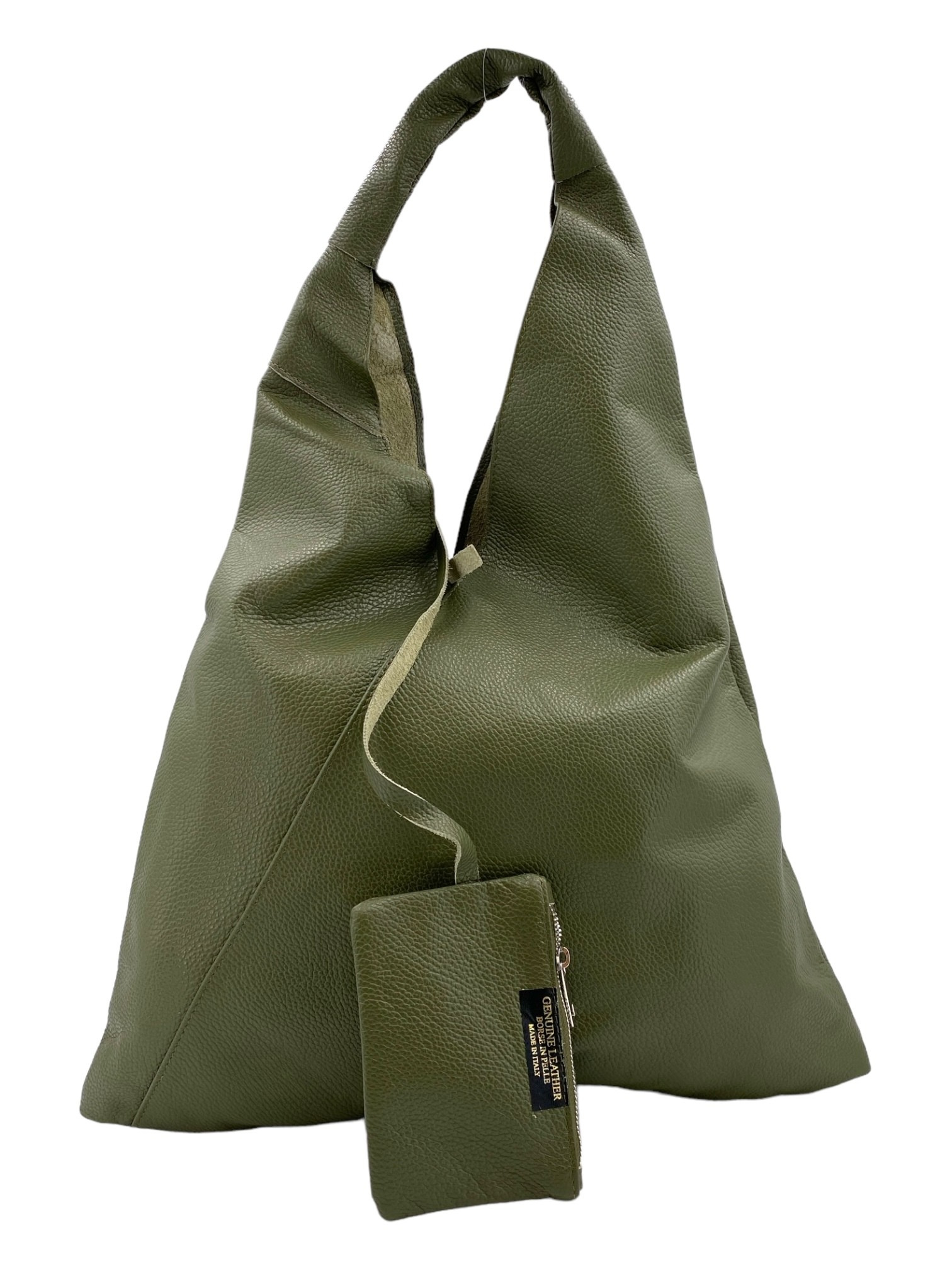 Gabrielle – Women's shoulder bag in genuine Italian leather with matching mini pouch