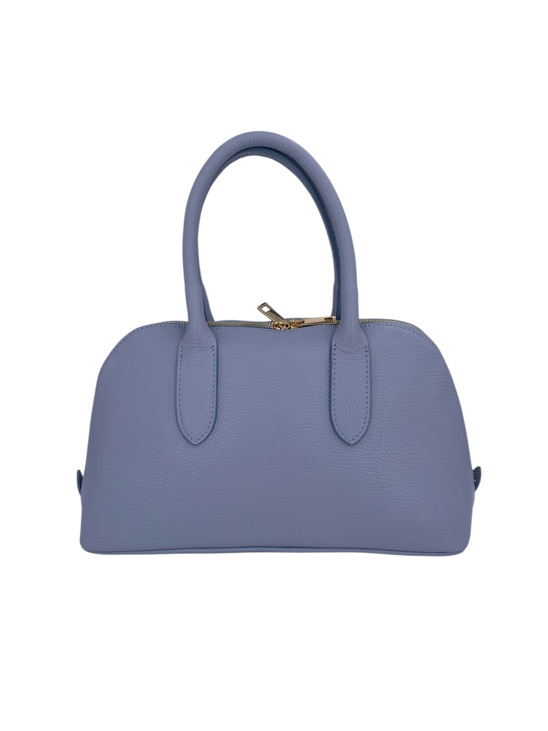 Sidonie – Damenhandtasche aus echtem italienischen Leder mit doppelten, starren Griffen