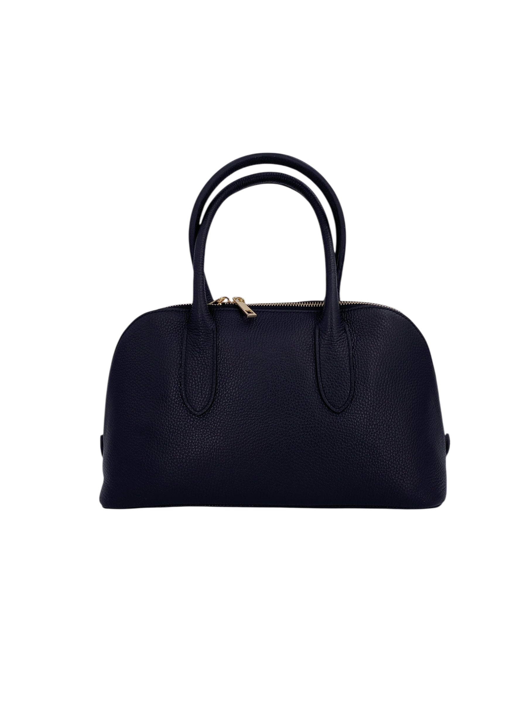 Sidonie – Damenhandtasche aus echtem italienischen Leder mit doppelten, starren Griffen