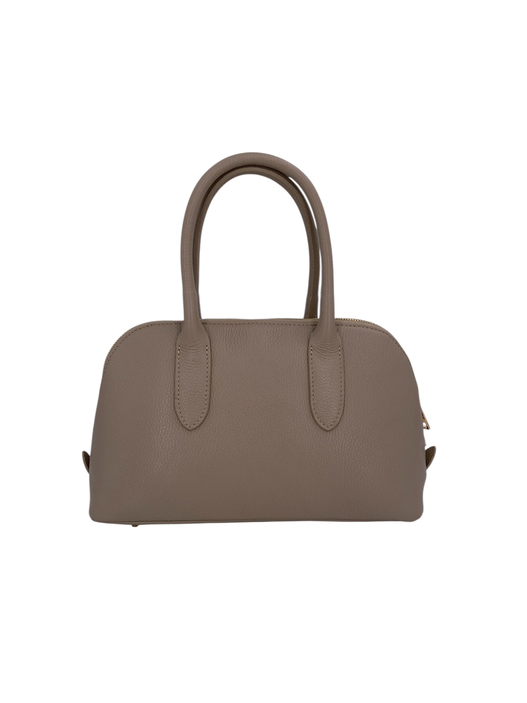 Sidonie – Damenhandtasche aus echtem italienischen Leder mit doppelten, starren Griffen