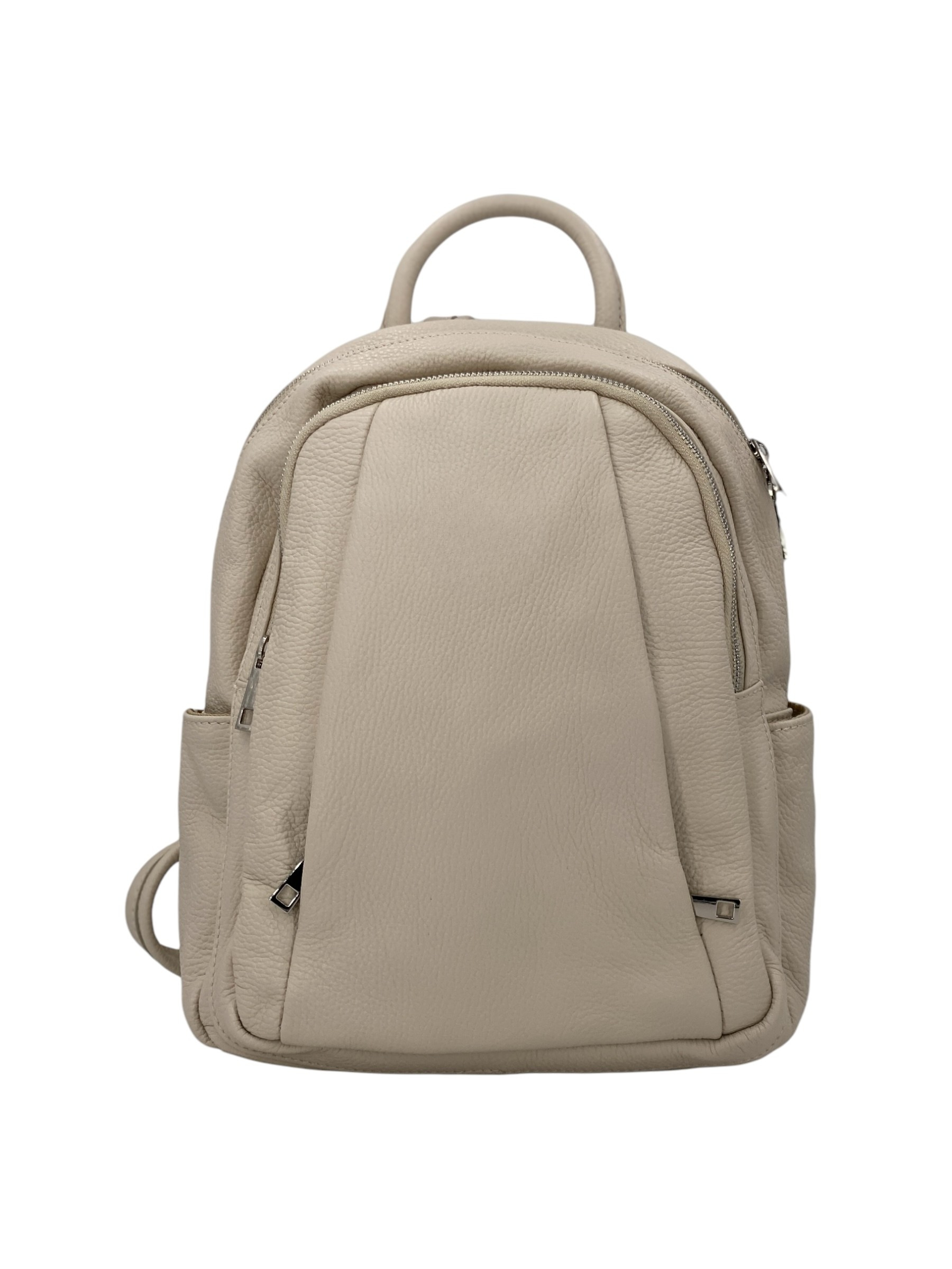 Jolie – Women's backpack in genuine hammered Italian leather with double compartment and multifunctional pockets